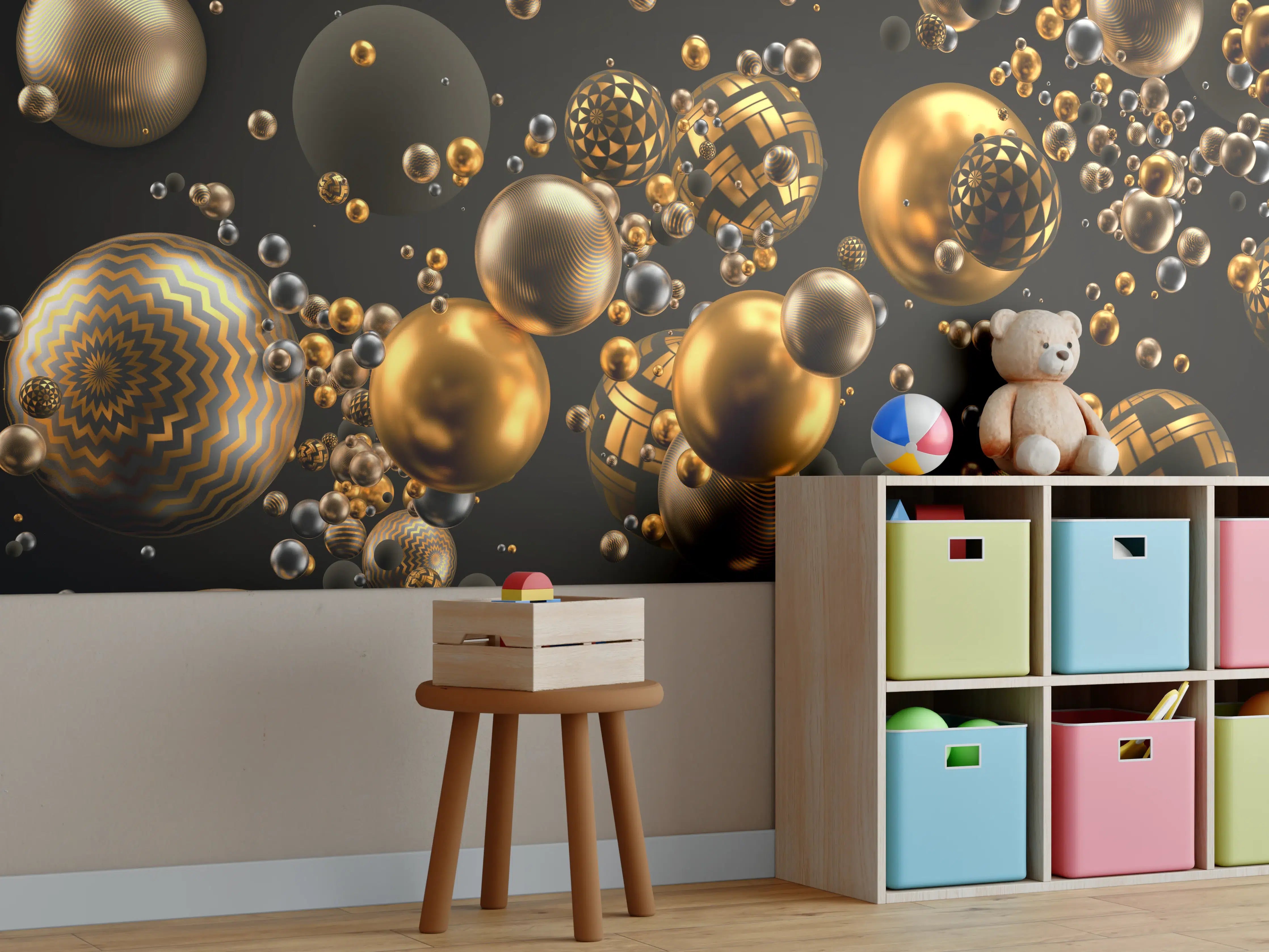 Kinderzimmer Wandgestaltung - Abstrakter Hintergrund mit Bällen