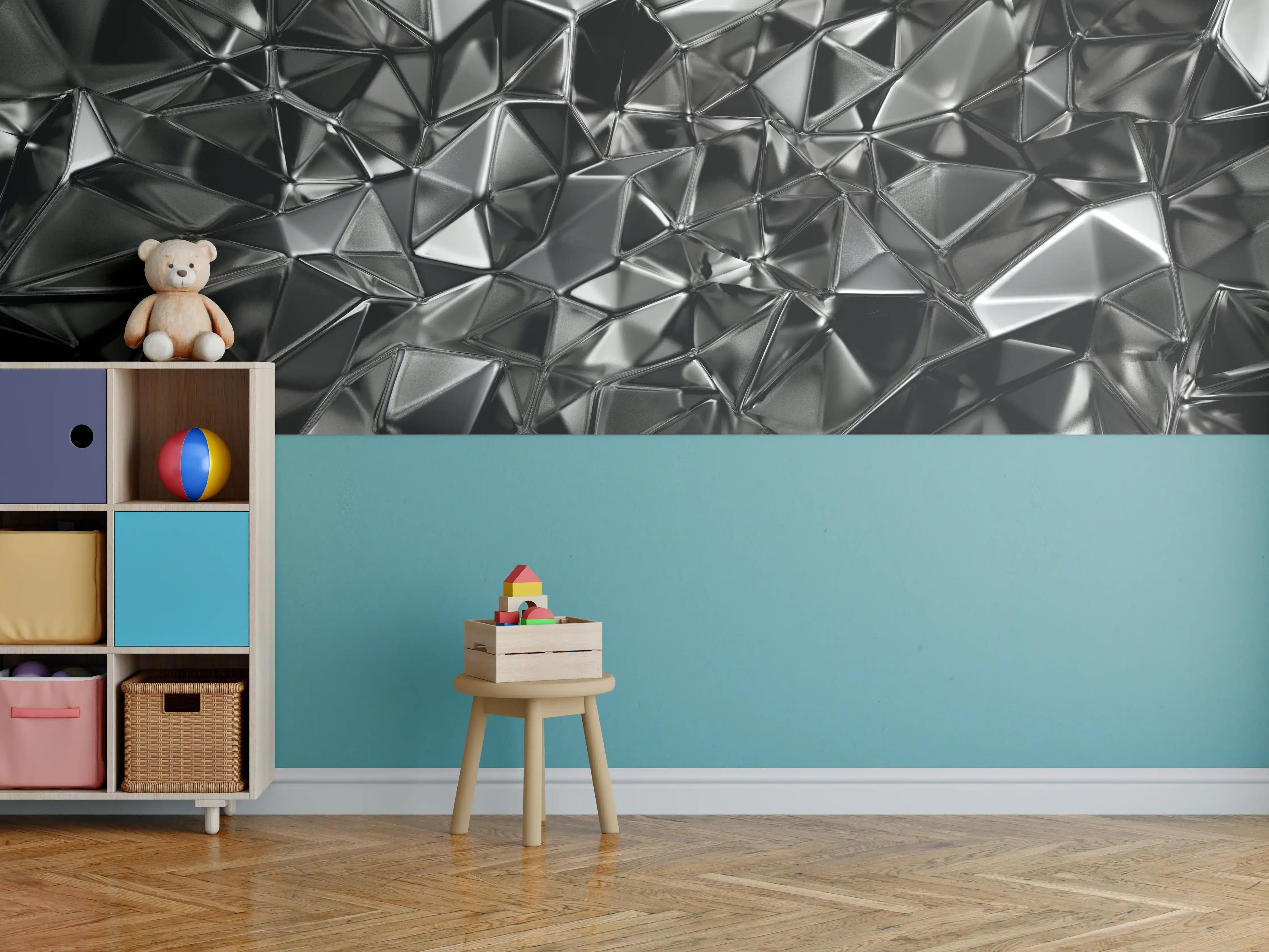 Kinderzimmer Wandgestaltung - Abstrakter Kristall Hintergrund