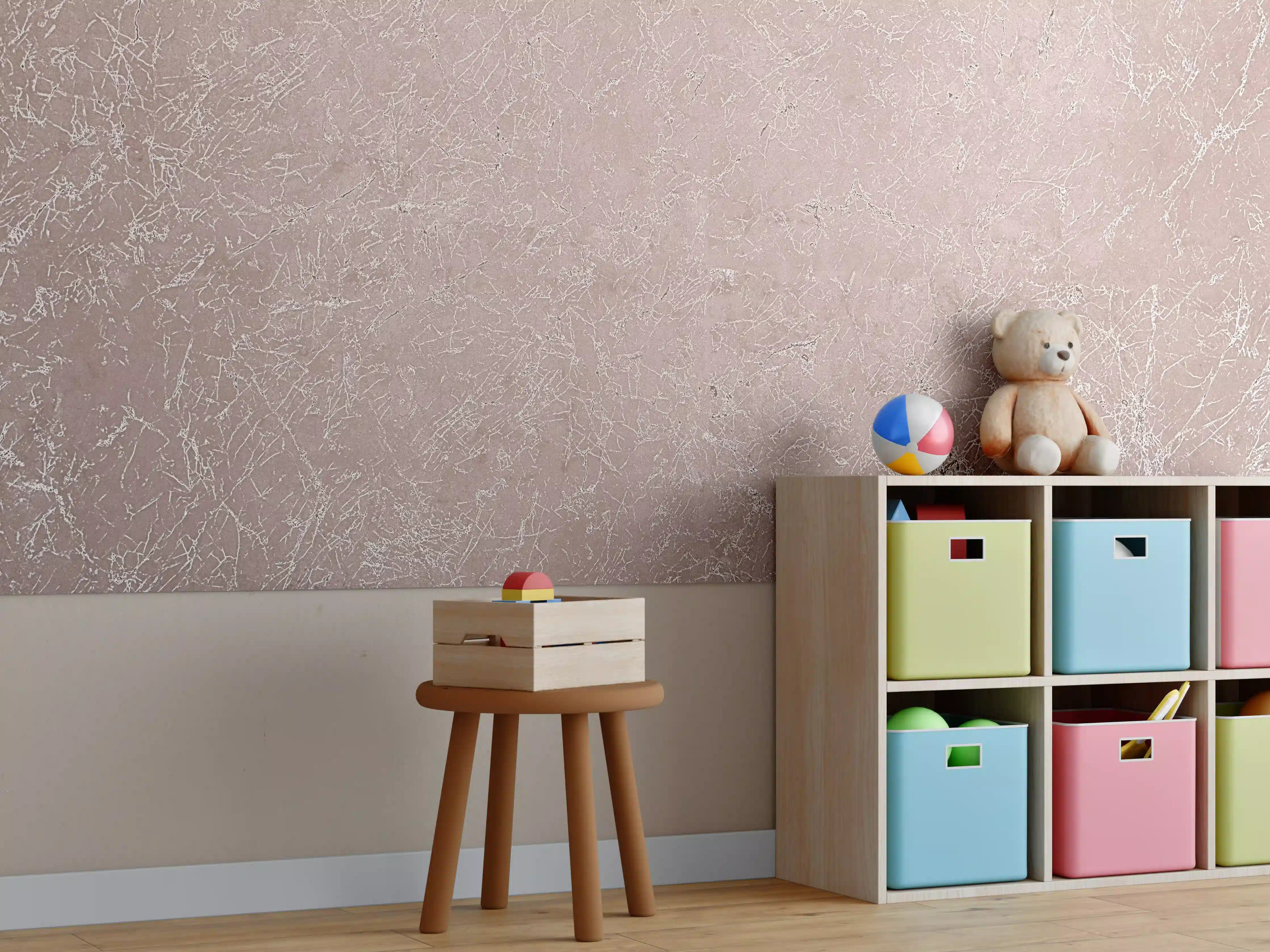 Kinderzimmer Wandgestaltung - Abstrakter Kupfermarmor 