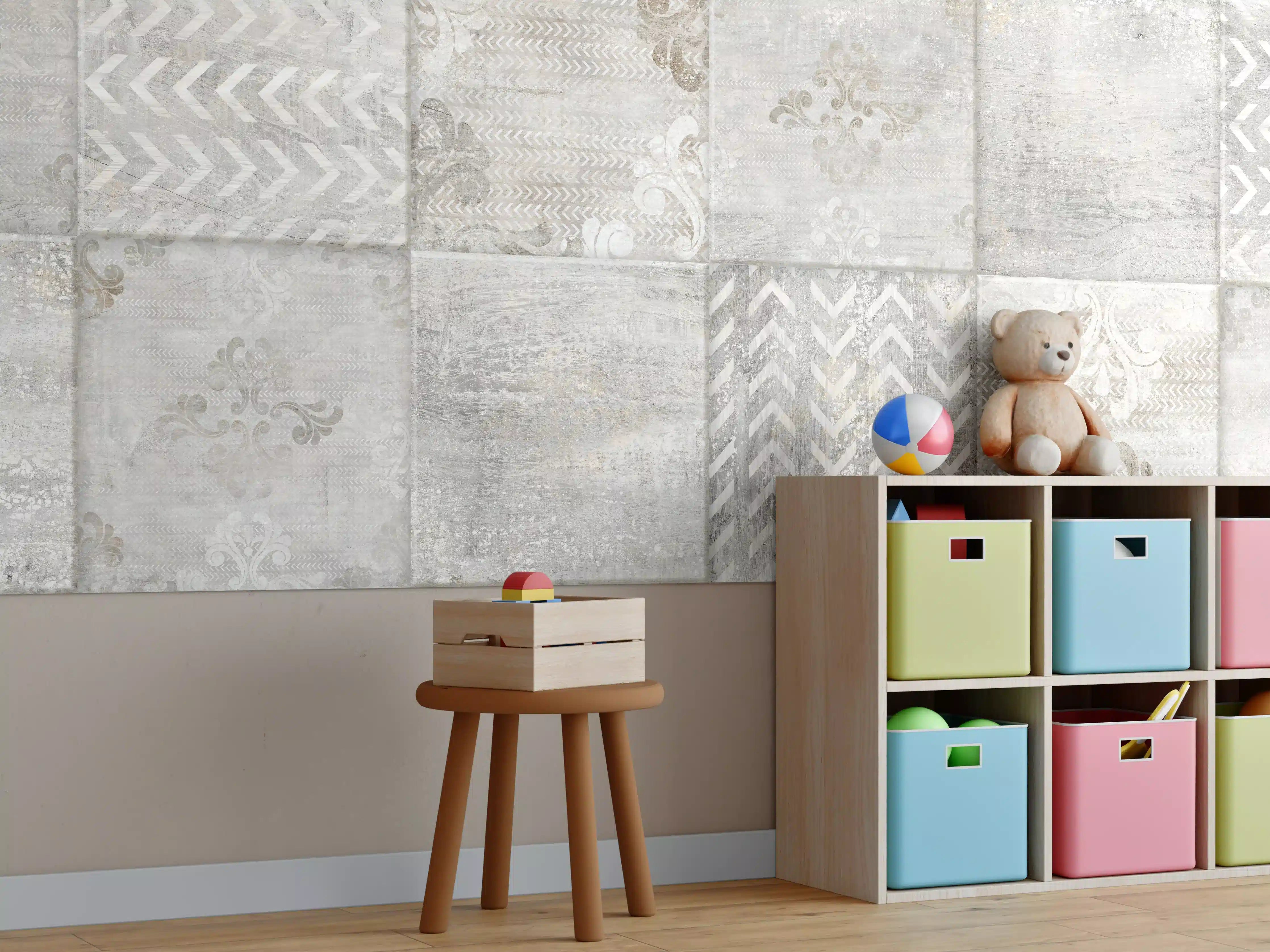 Kinderzimmer Wandgestaltung - Abstrakter Mosaik Hintergrund