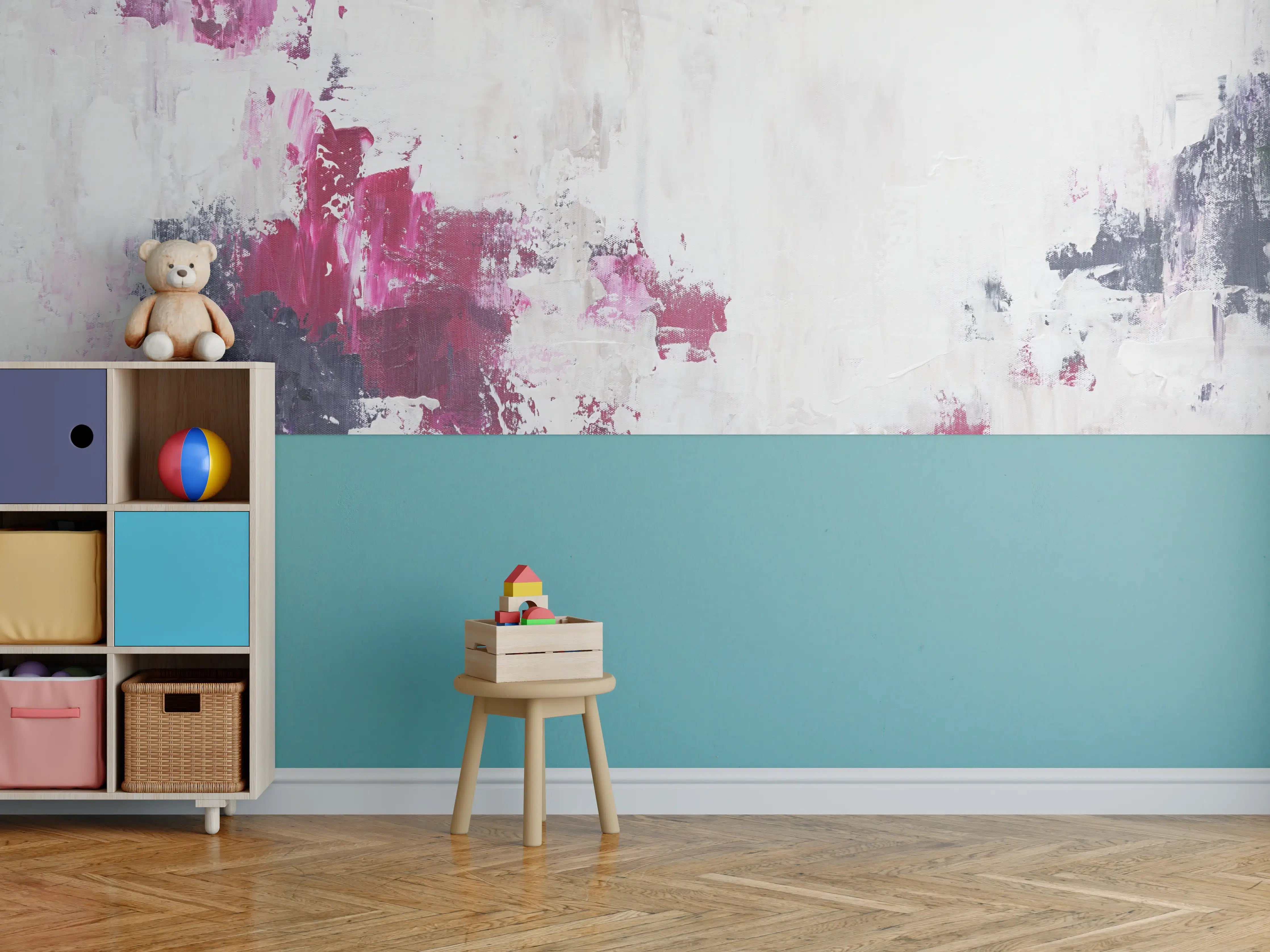 Kinderzimmer Wandgestaltung - Abstraktes Acryl Gemälde