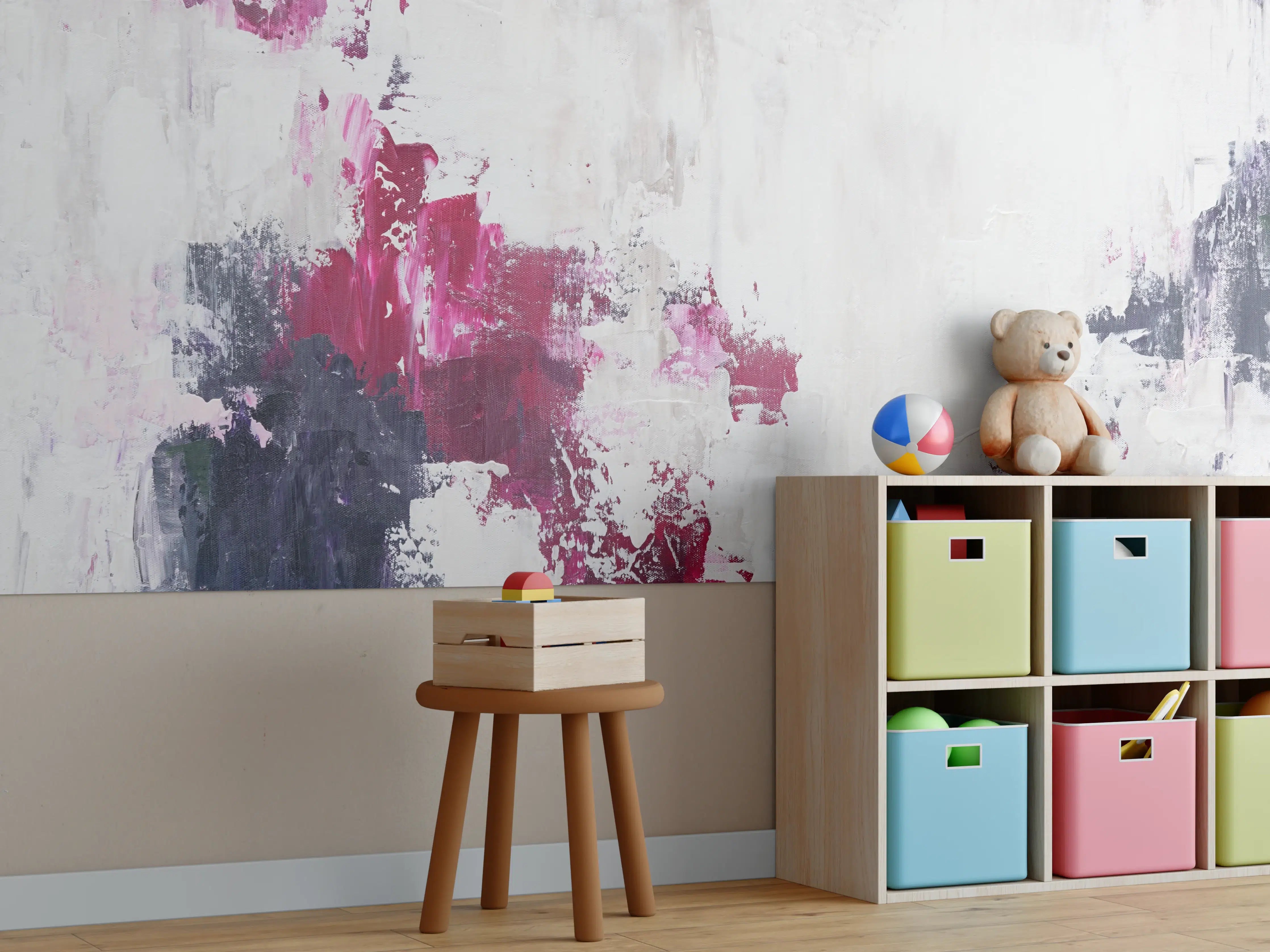 Kinderzimmer Wandgestaltung - Abstraktes Acryl Gemälde
