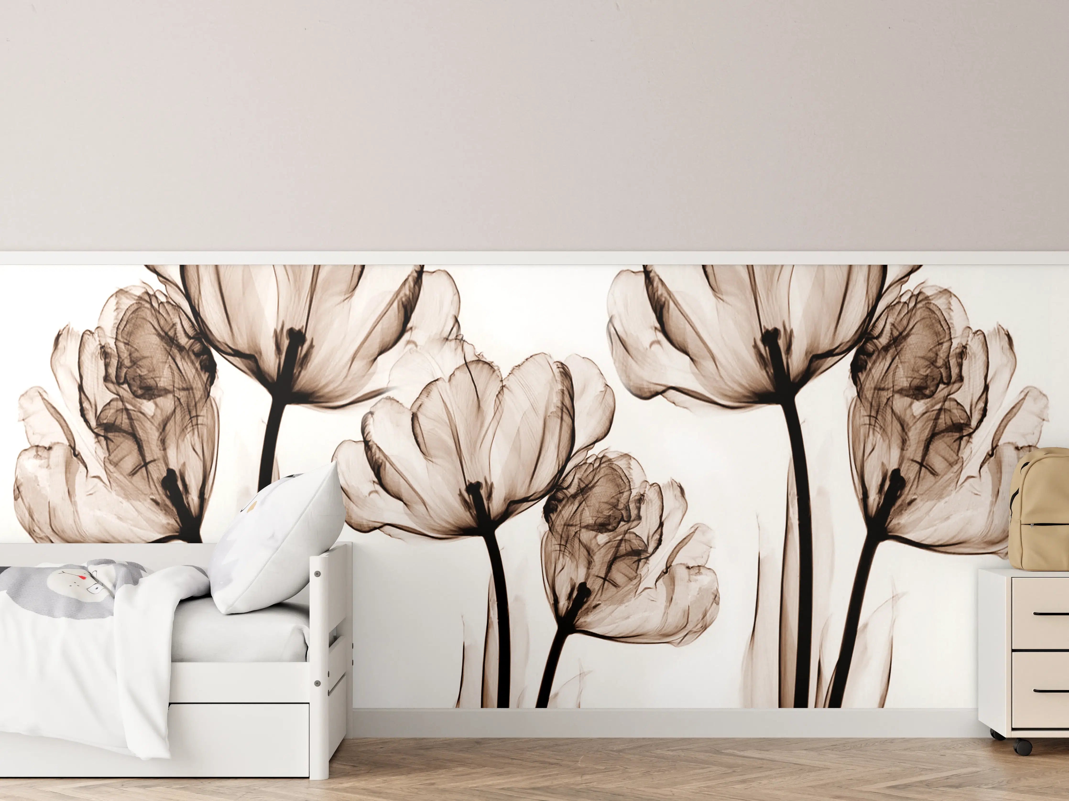 Kinderzimmer Wandgestaltung - Abstraktes Blumendesign