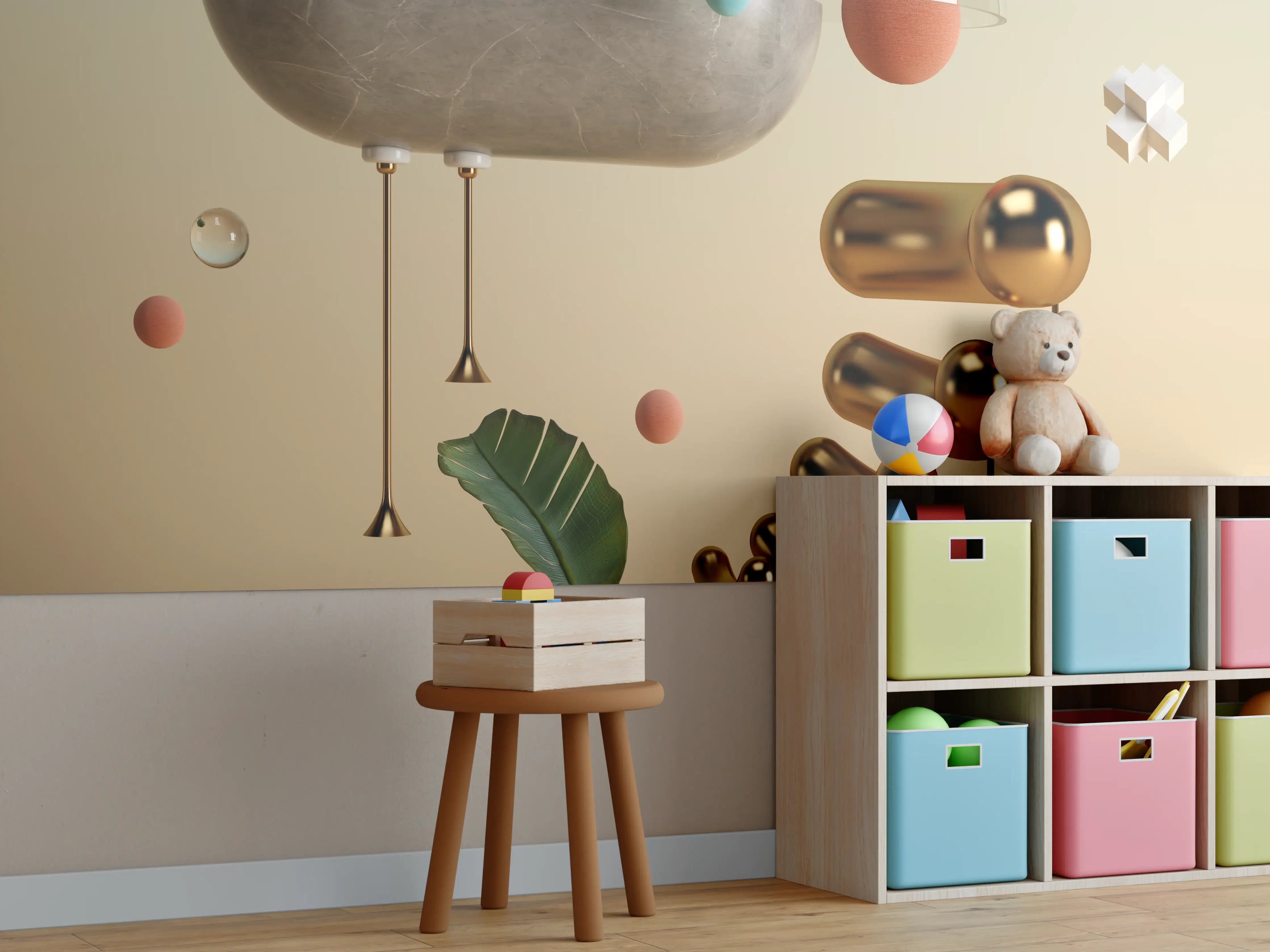 Kinderzimmer Wandgestaltung - Abstraktes Design - Surrealismus
