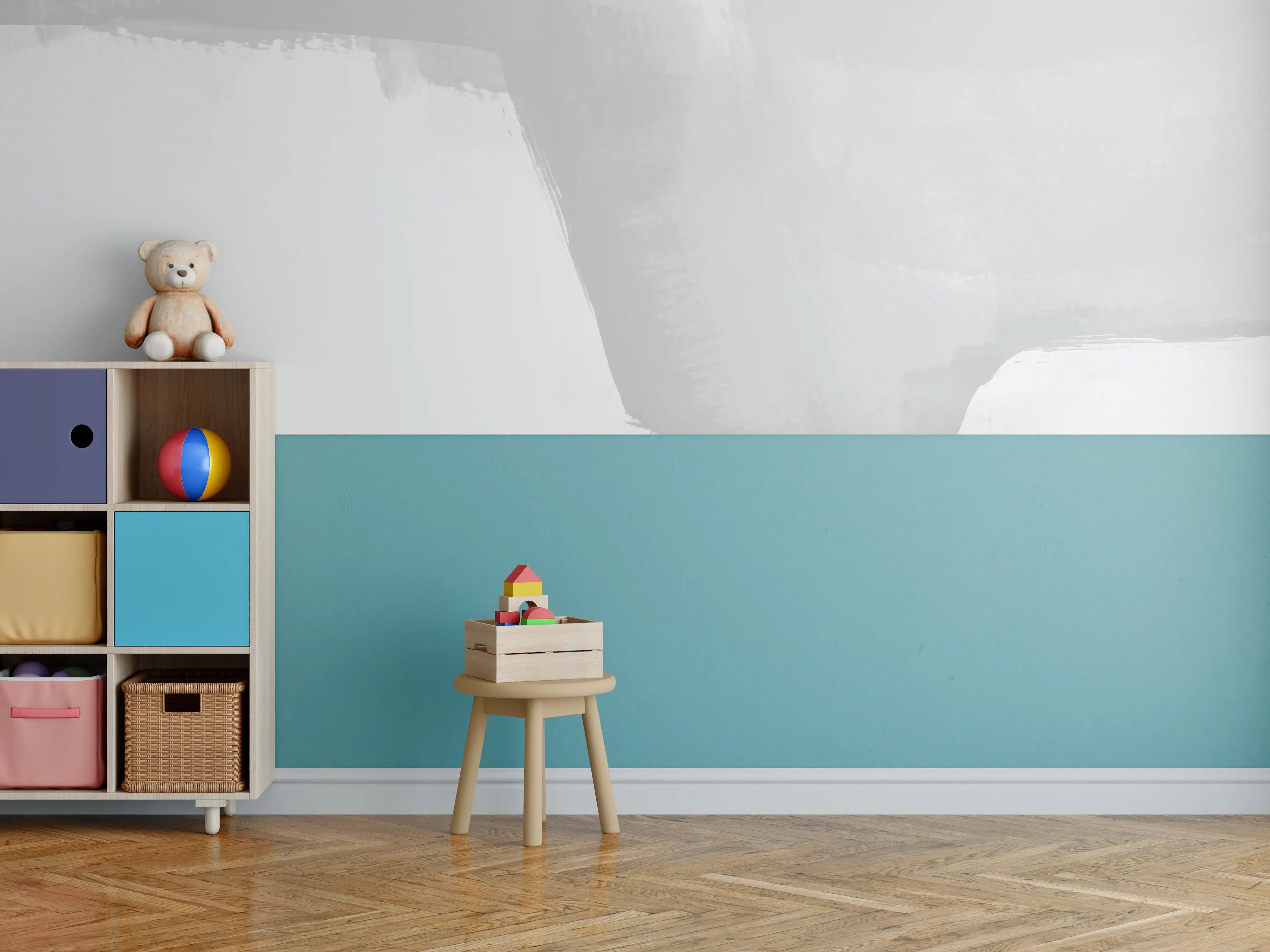 Kinderzimmer Wandgestaltung - Abstraktes Gemälde - Pinselstriche