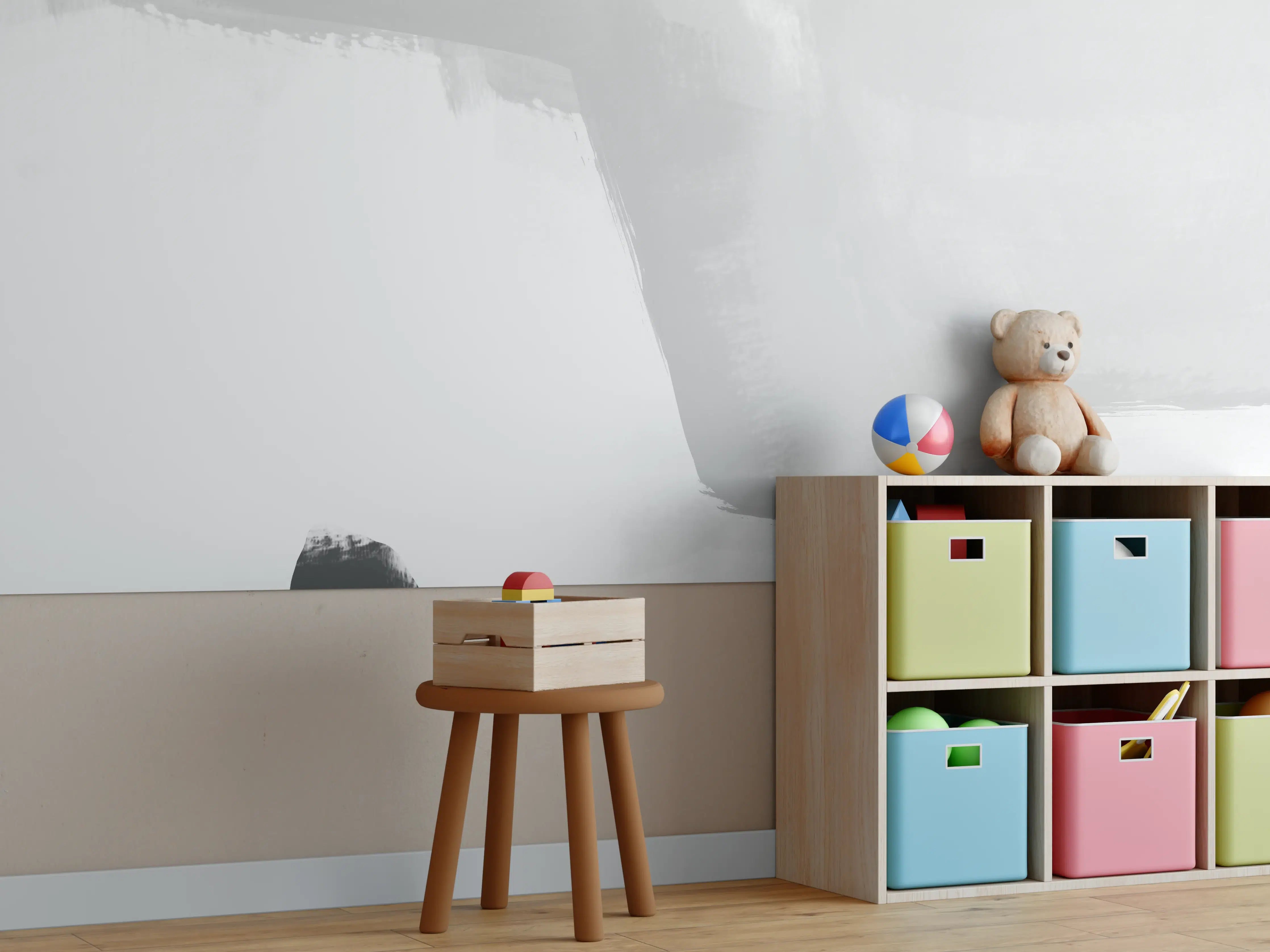 Kinderzimmer Wandgestaltung - Abstraktes Gemälde - Pinselstriche