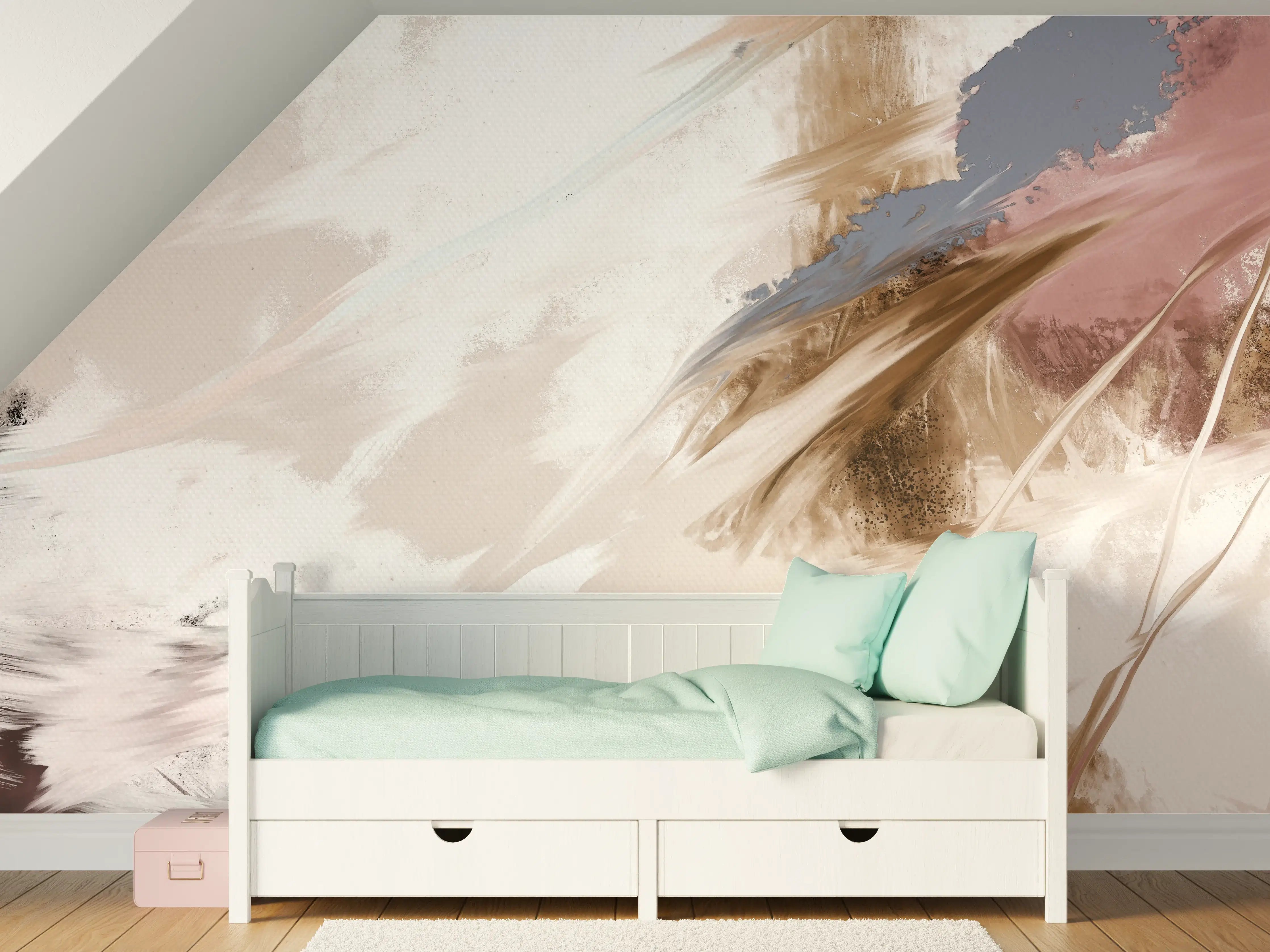 Kinderzimmer Wandgestaltung - Abstraktes Gemälde - Wolken Muster