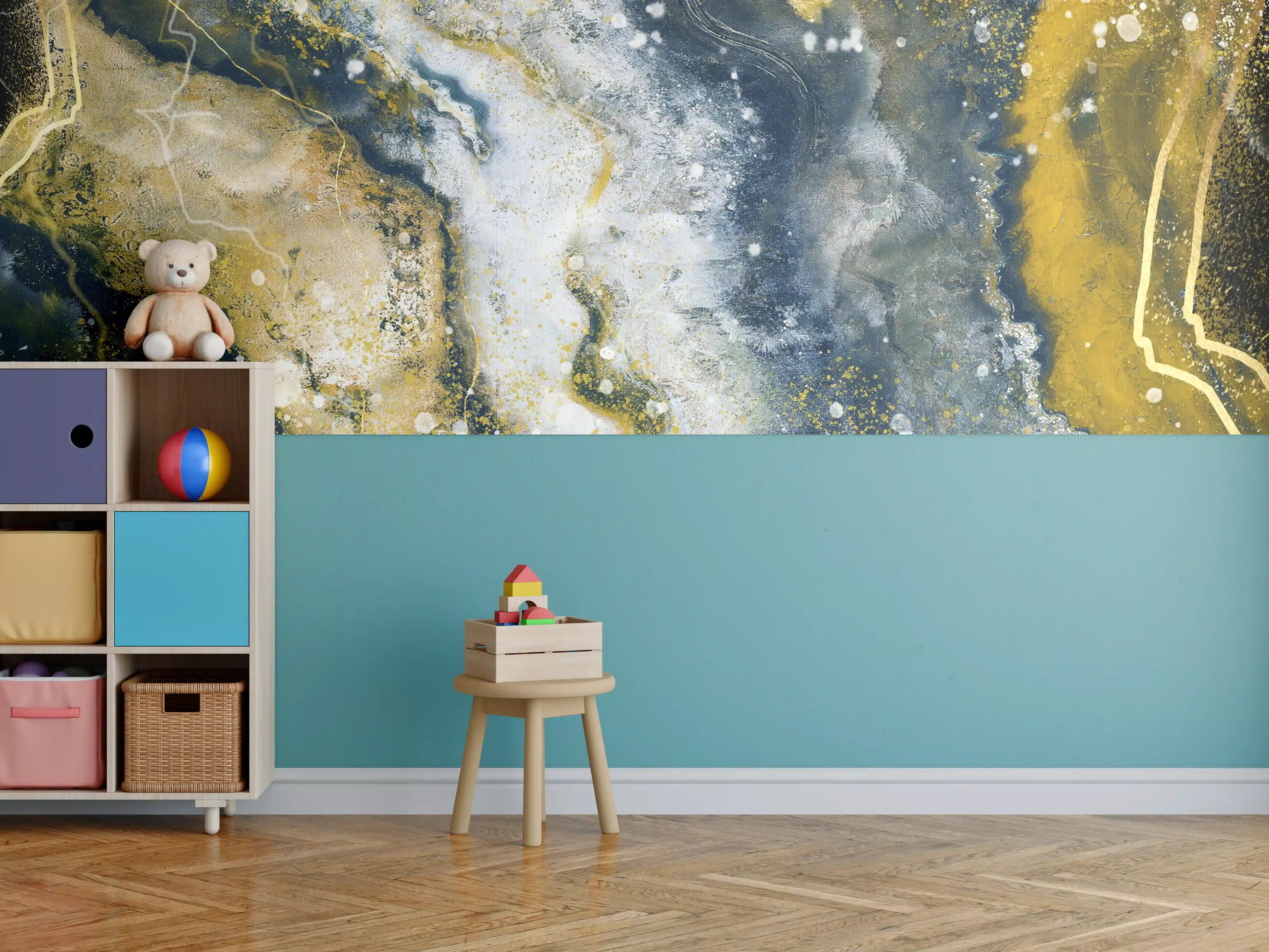 Kinderzimmer Wandgestaltung - Abstraktes Kunstwert - Flüssigkunst