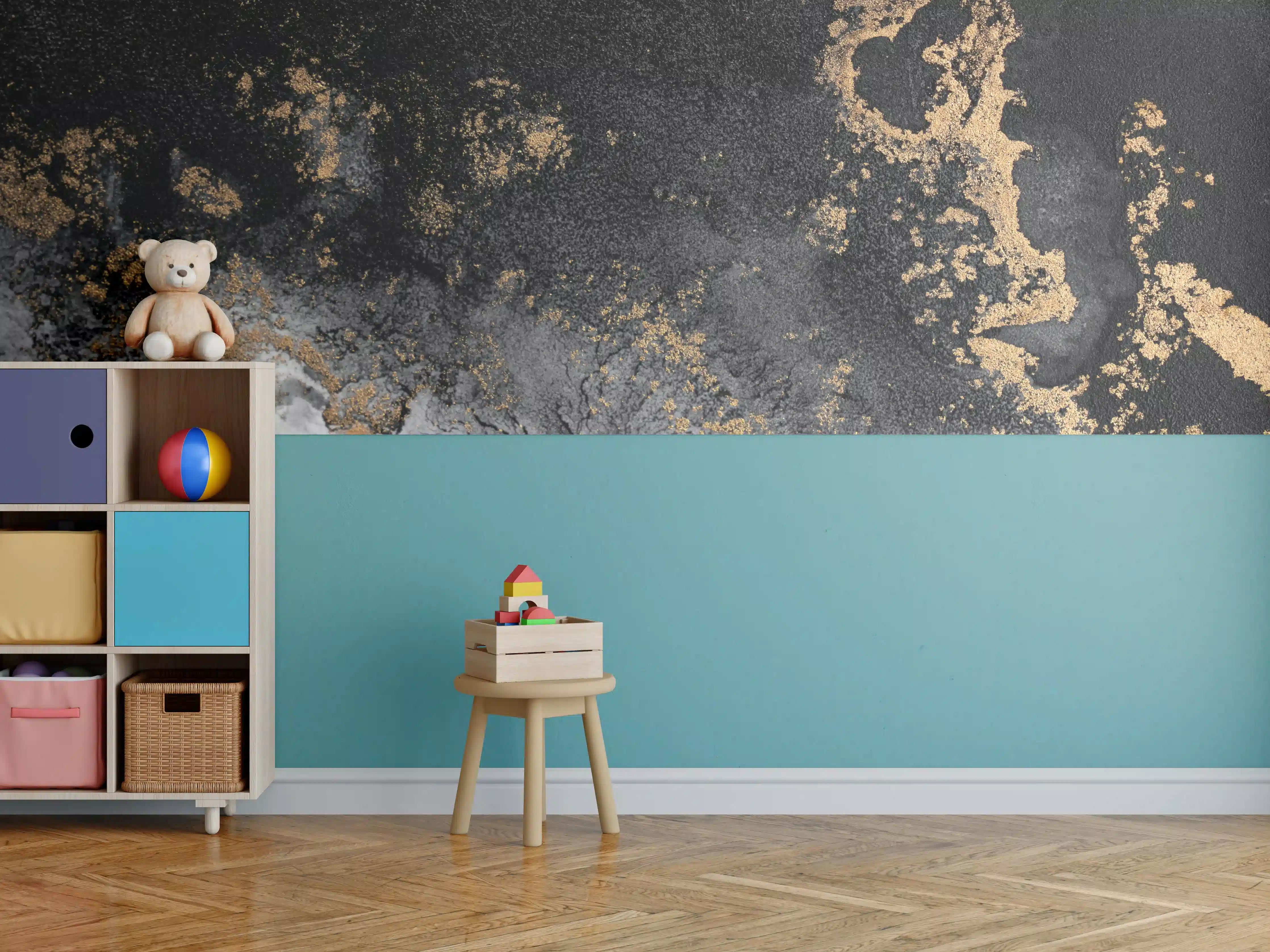 Kinderzimmer Wandgestaltung - Abstraktes Marmor Design - Flüssigkunst