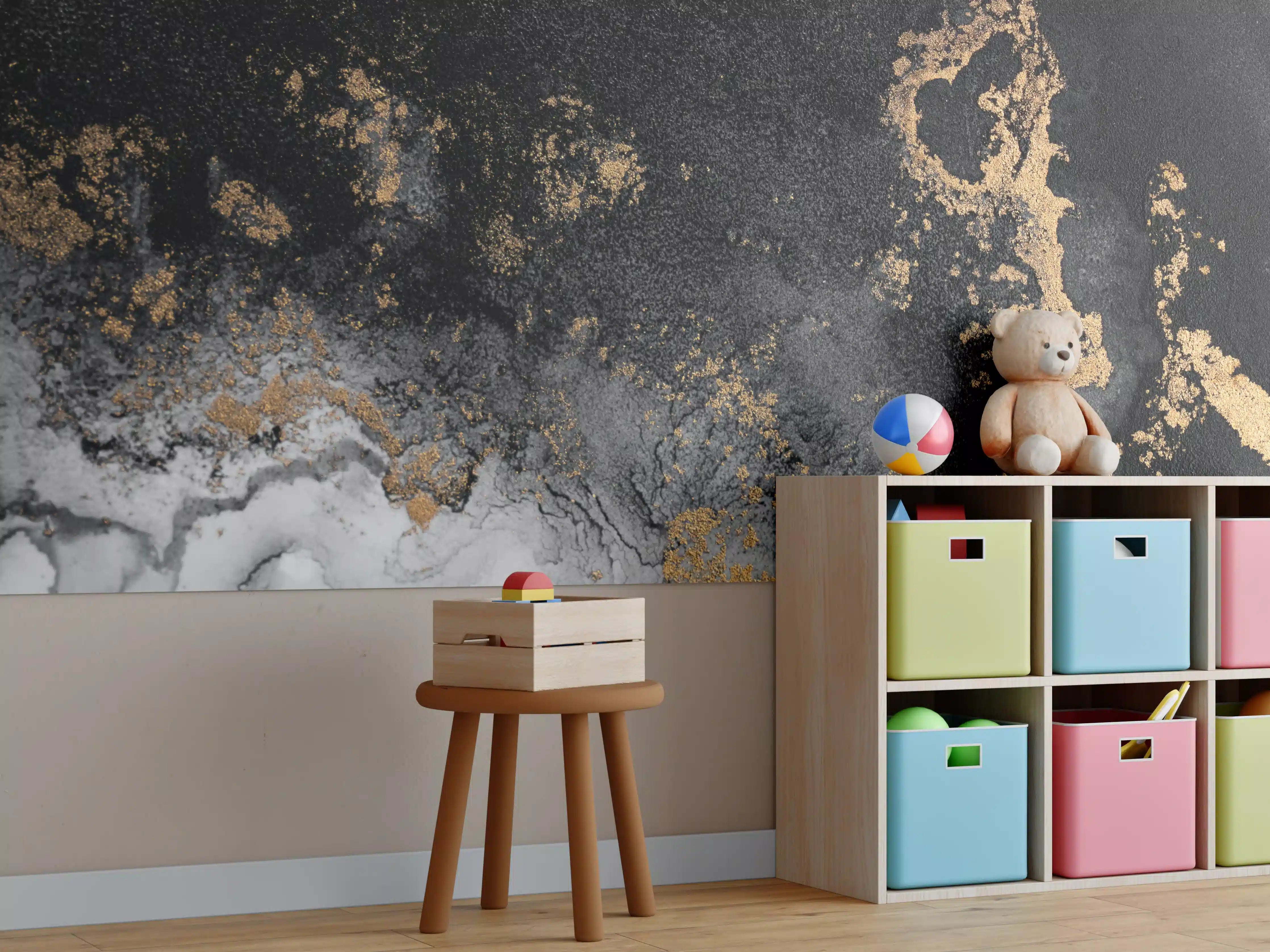 Kinderzimmer Wandgestaltung - Abstraktes Marmor Design - Flüssigkunst