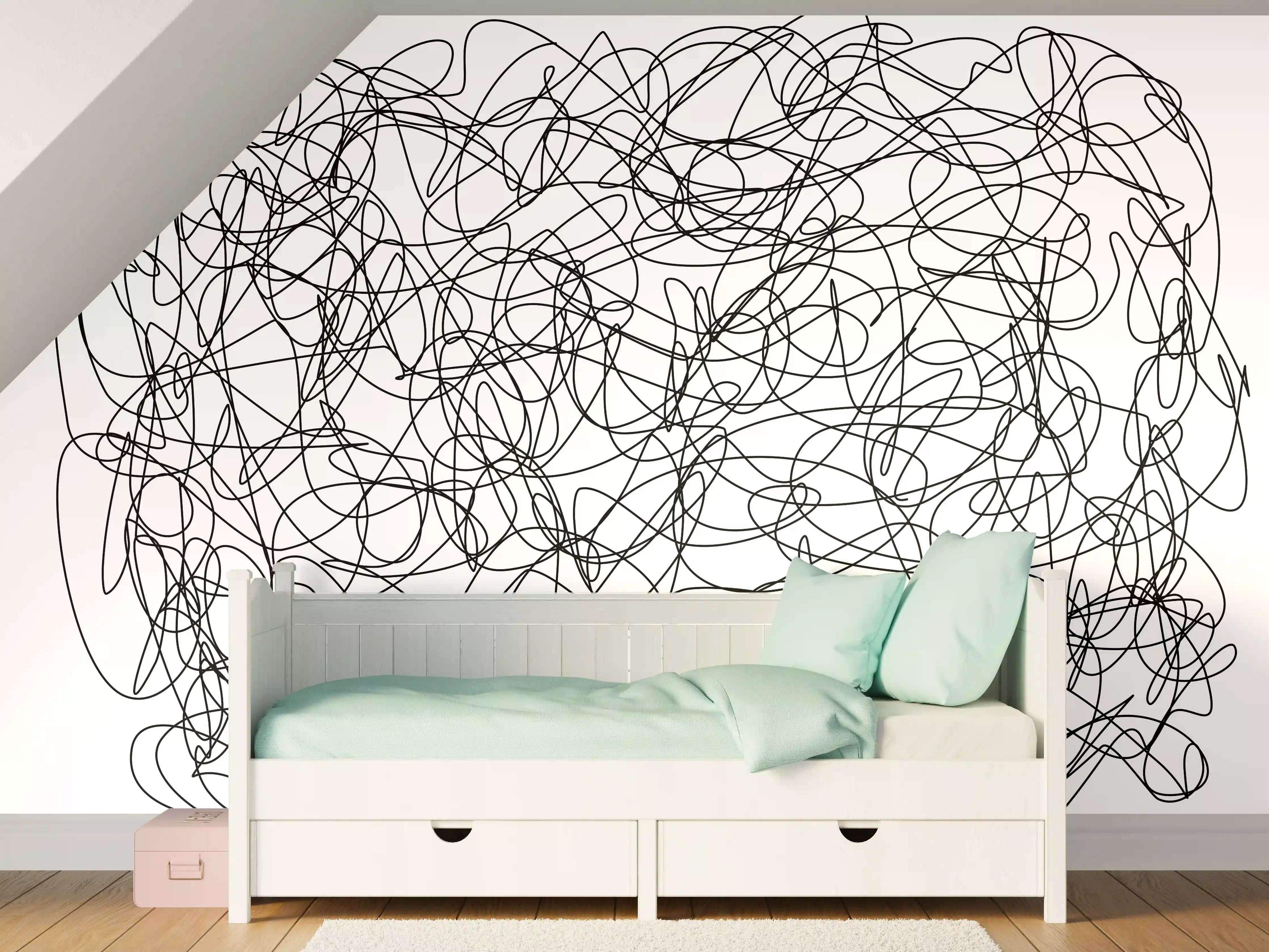 Kinderzimmer Wandgestaltung - Abstraktes doodle
