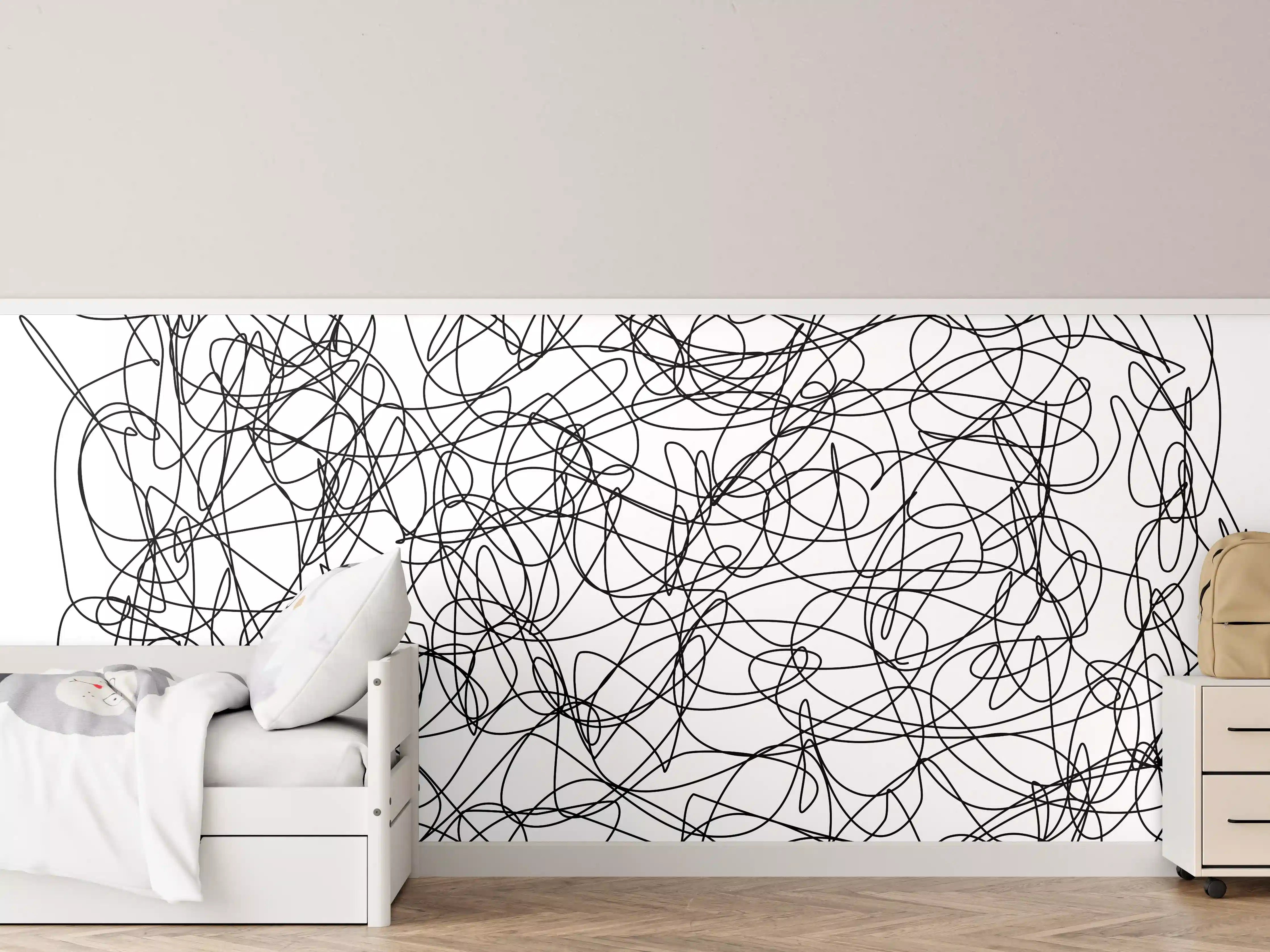 Kinderzimmer Wandgestaltung - Abstraktes doodle