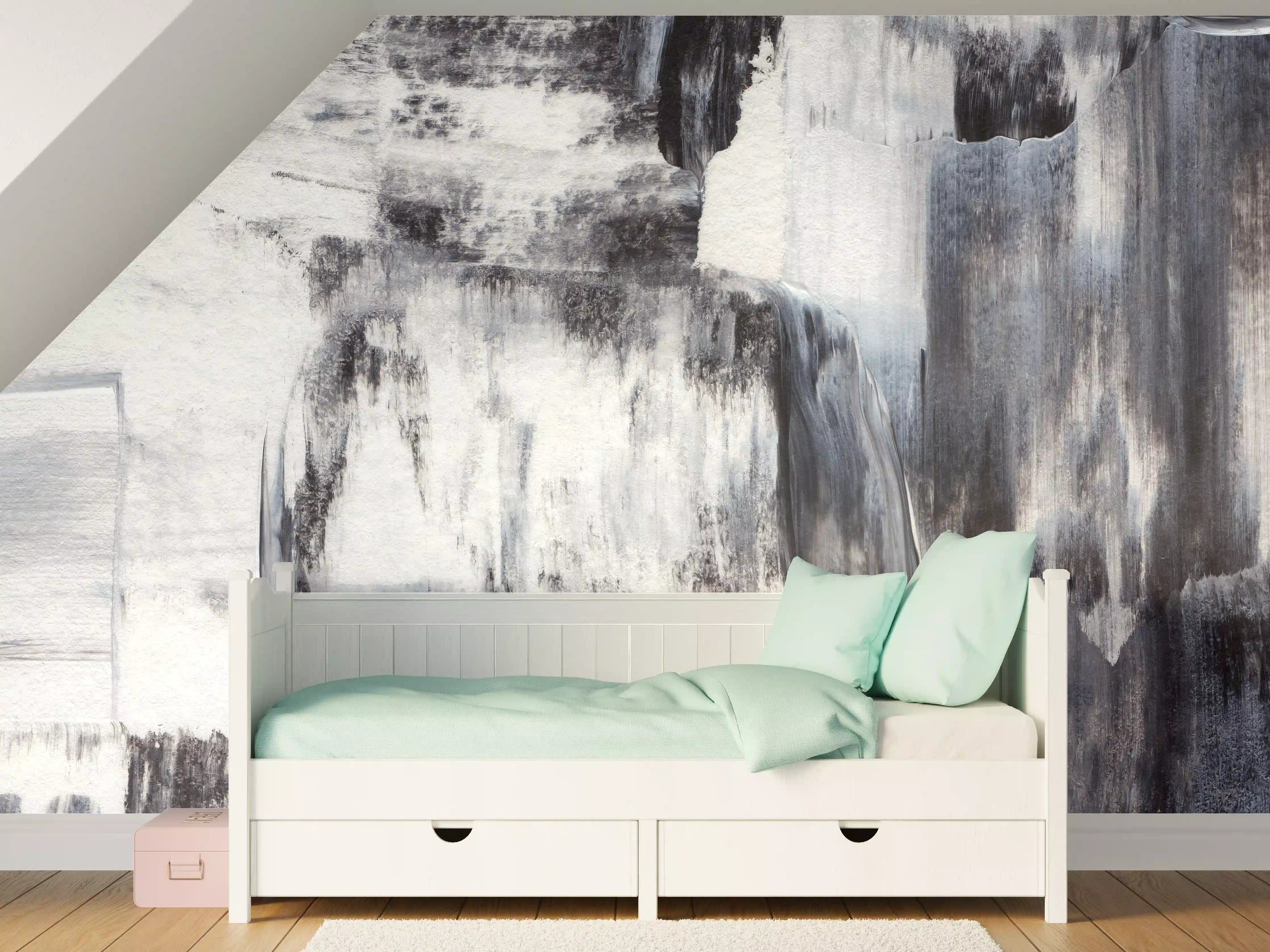Kinderzimmer Wandgestaltung - Acryl Gemälde - Schwarz-weiß