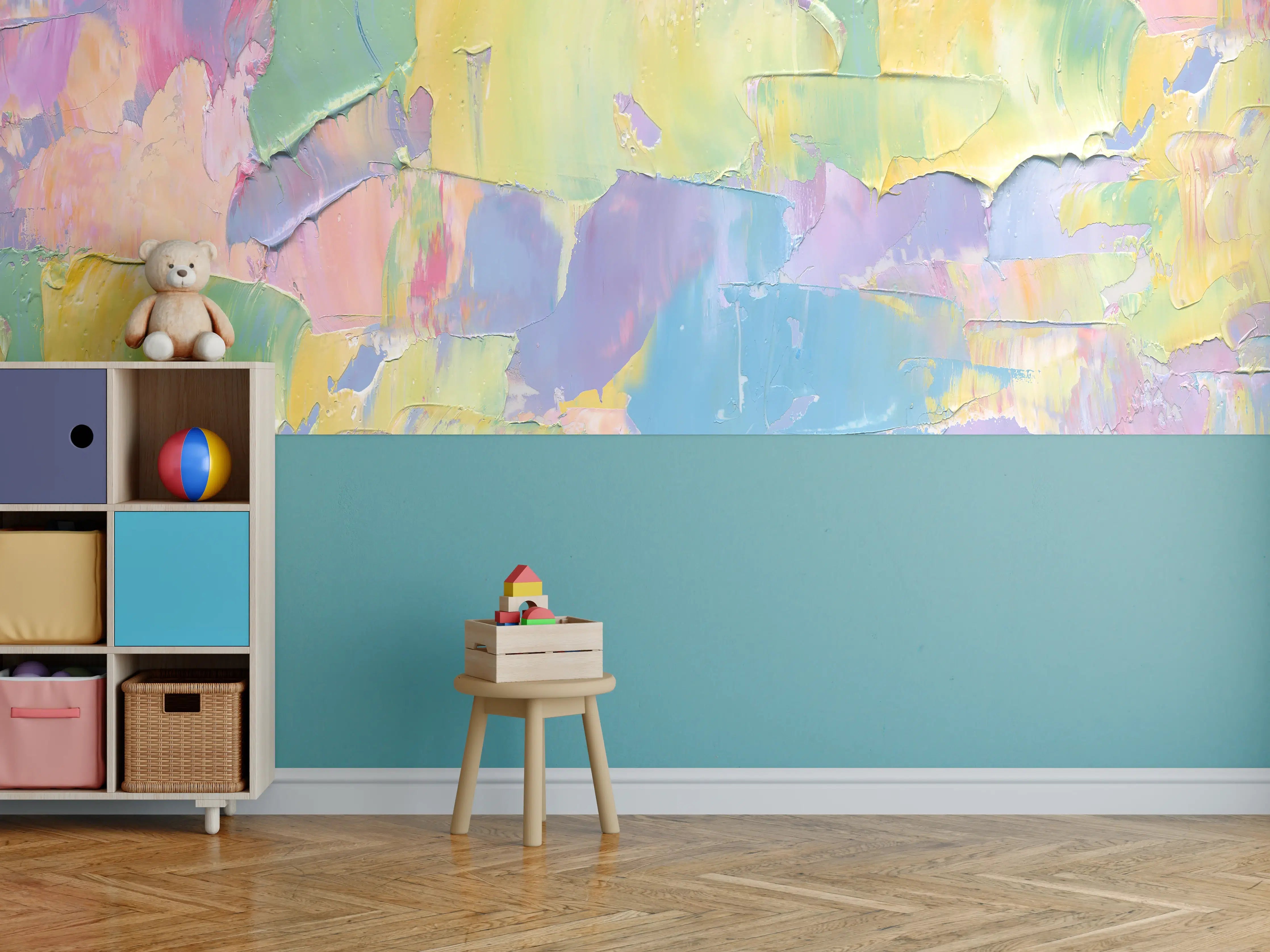 Kinderzimmer Wandgestaltung - Acryl Kunstwerk - bunt