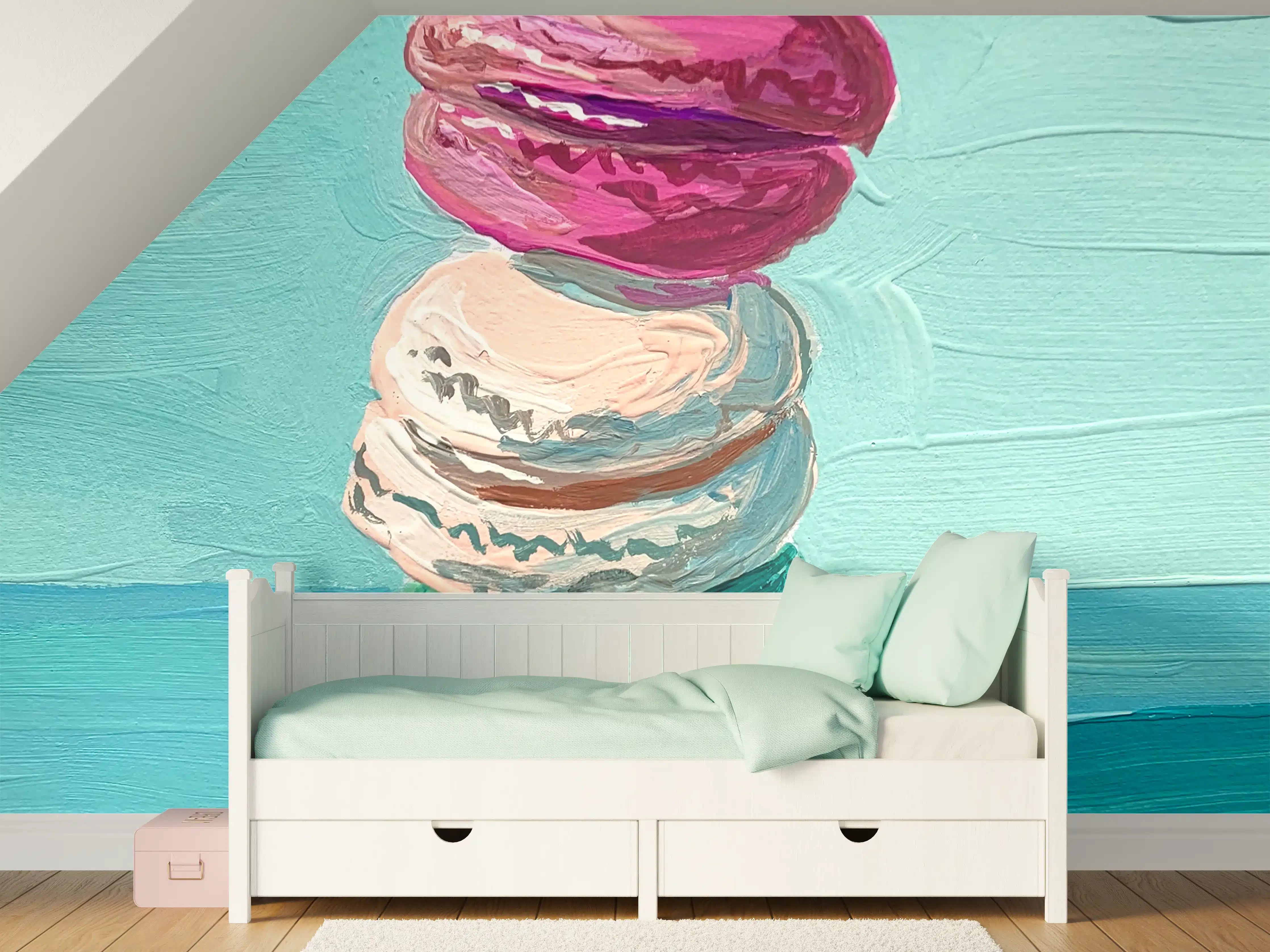 Kinderzimmer Wandgestaltung - Acryl Macarons - Bunt