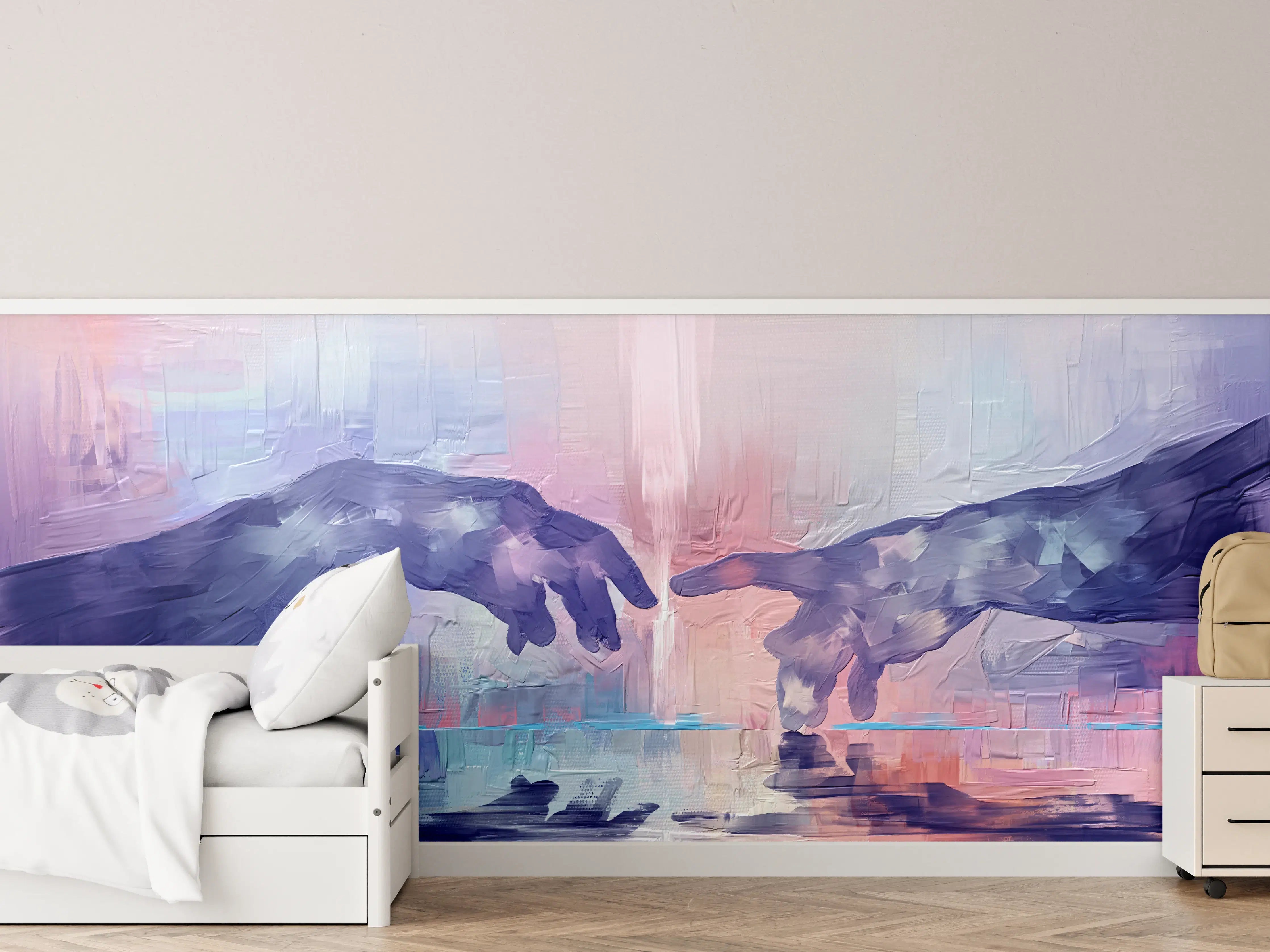 Kinderzimmer Wandgestaltung - Acryl Malerei - Zwei Hände