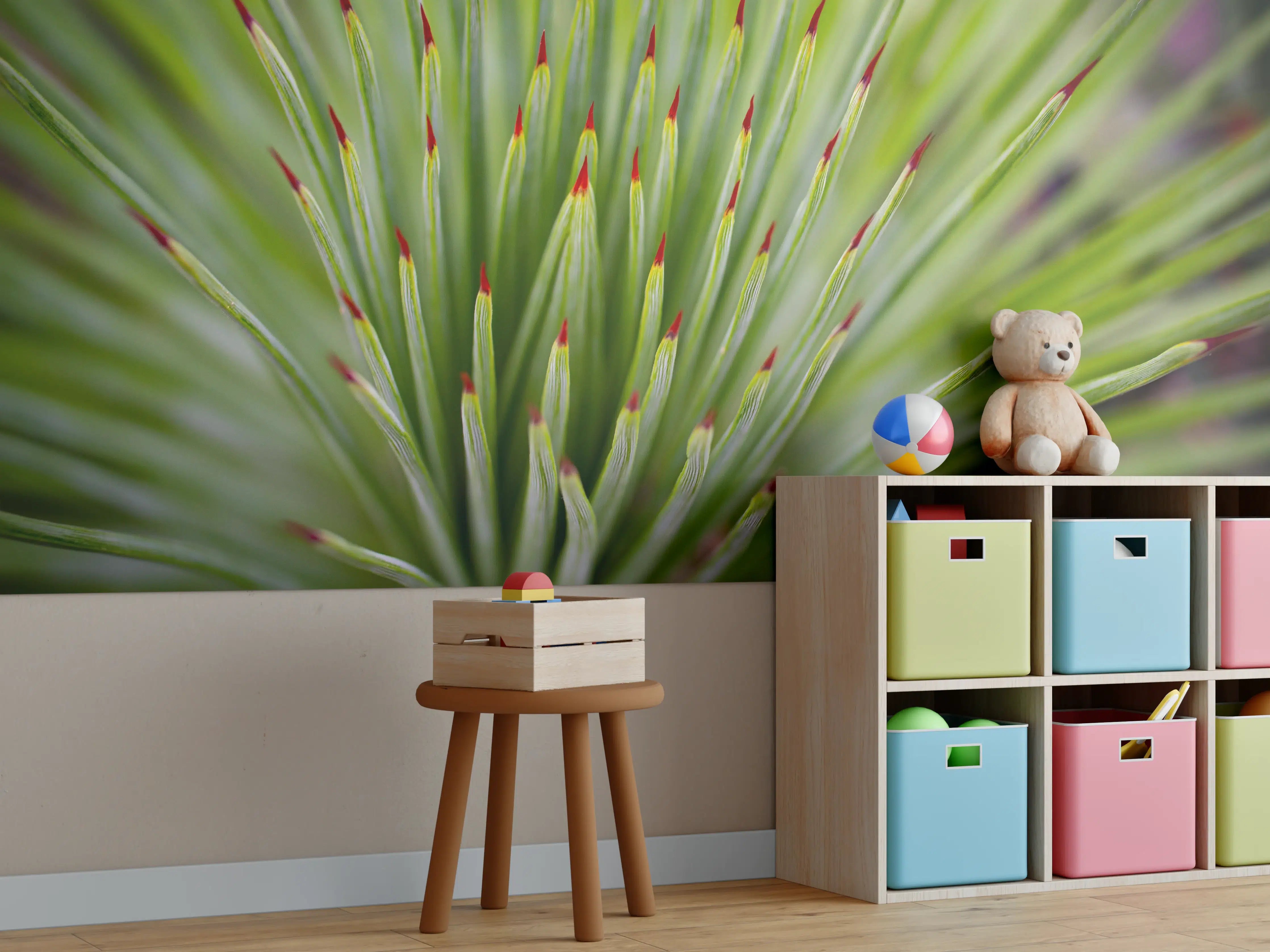 Kinderzimmer Wandgestaltung - Agave striata im Detail