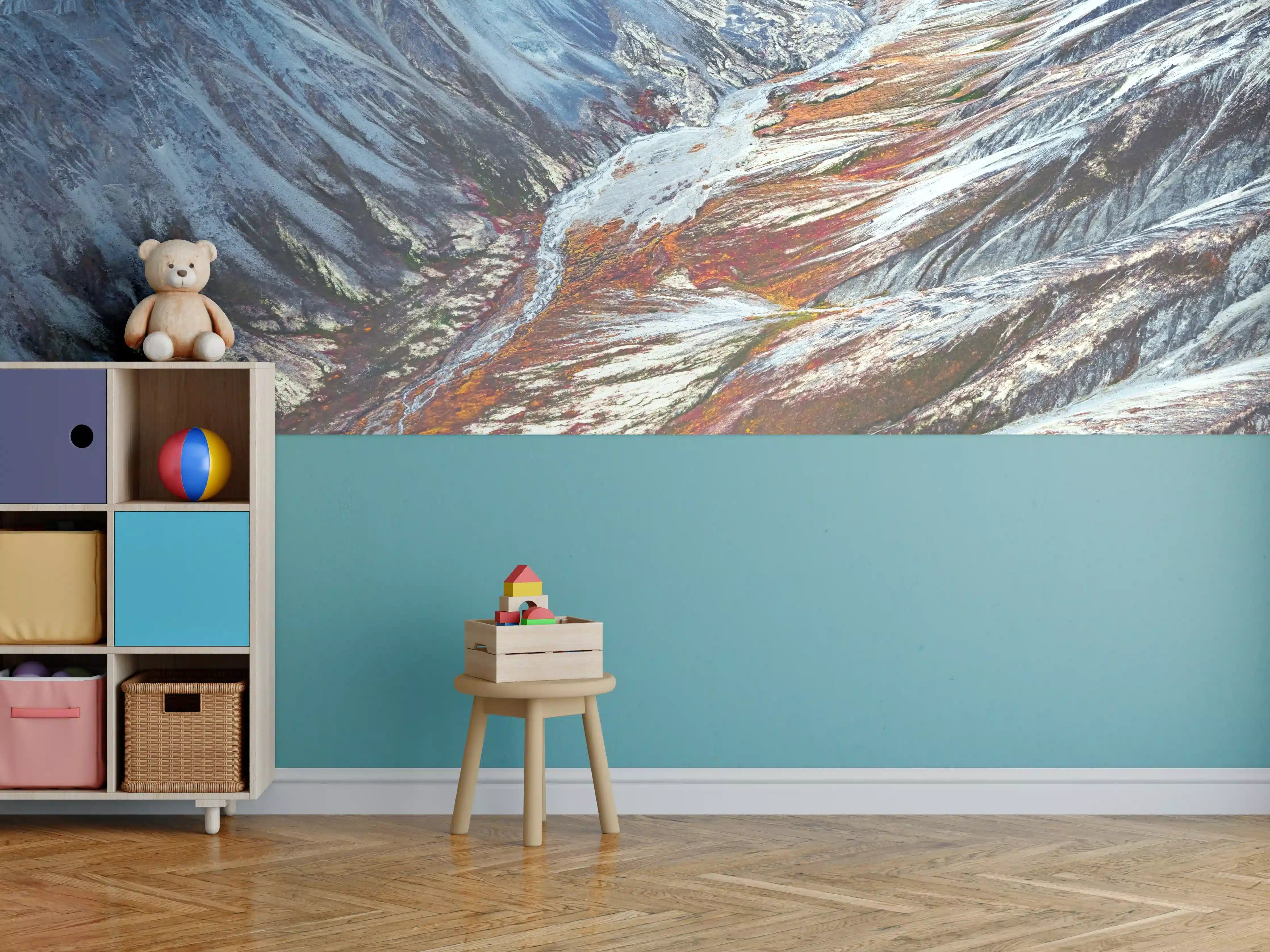 Kinderzimmer Wandgestaltung - Alaskas Winter Berge Abstrakt