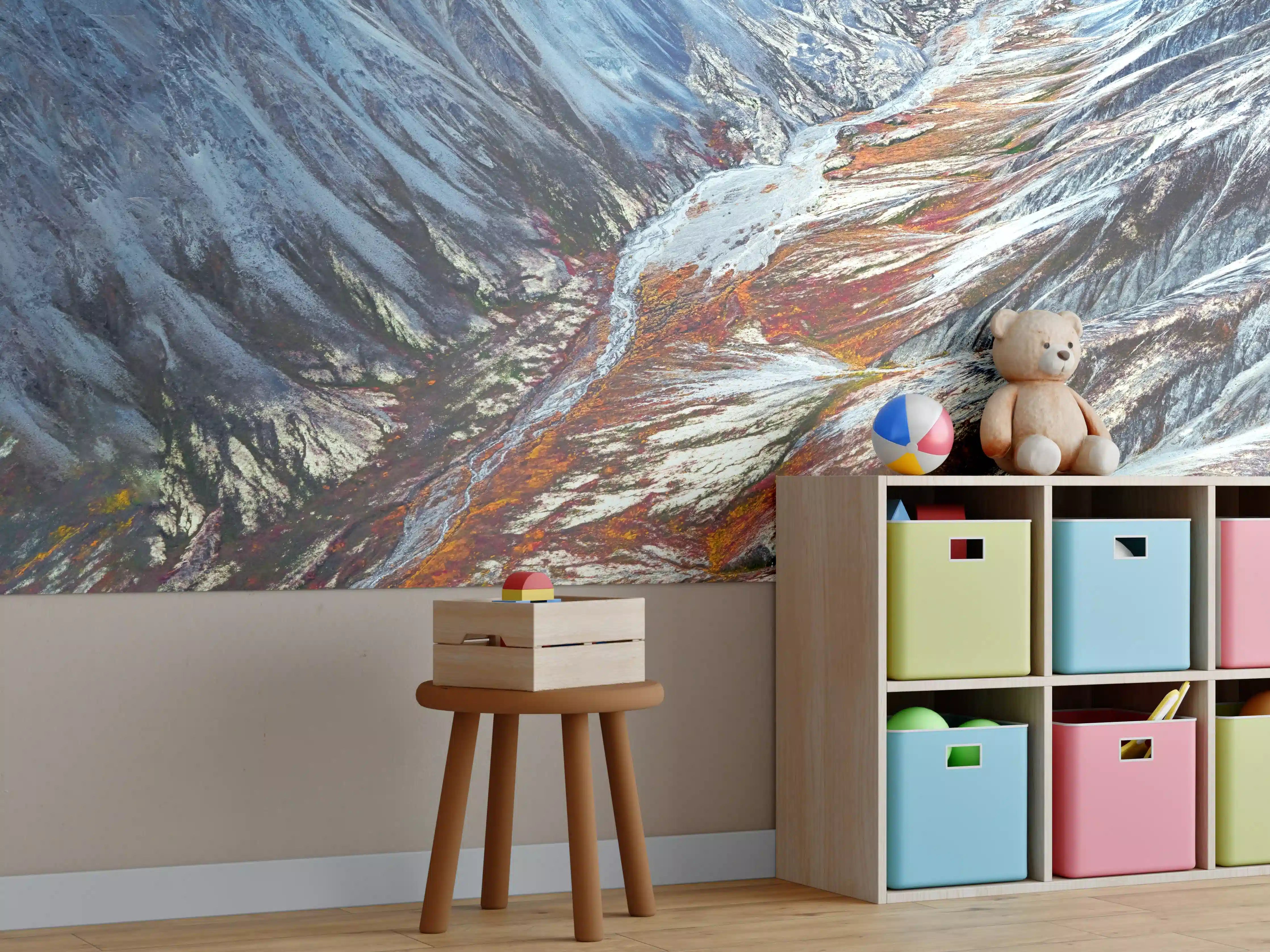 Kinderzimmer Wandgestaltung - Alaskas Winter Berge Abstrakt