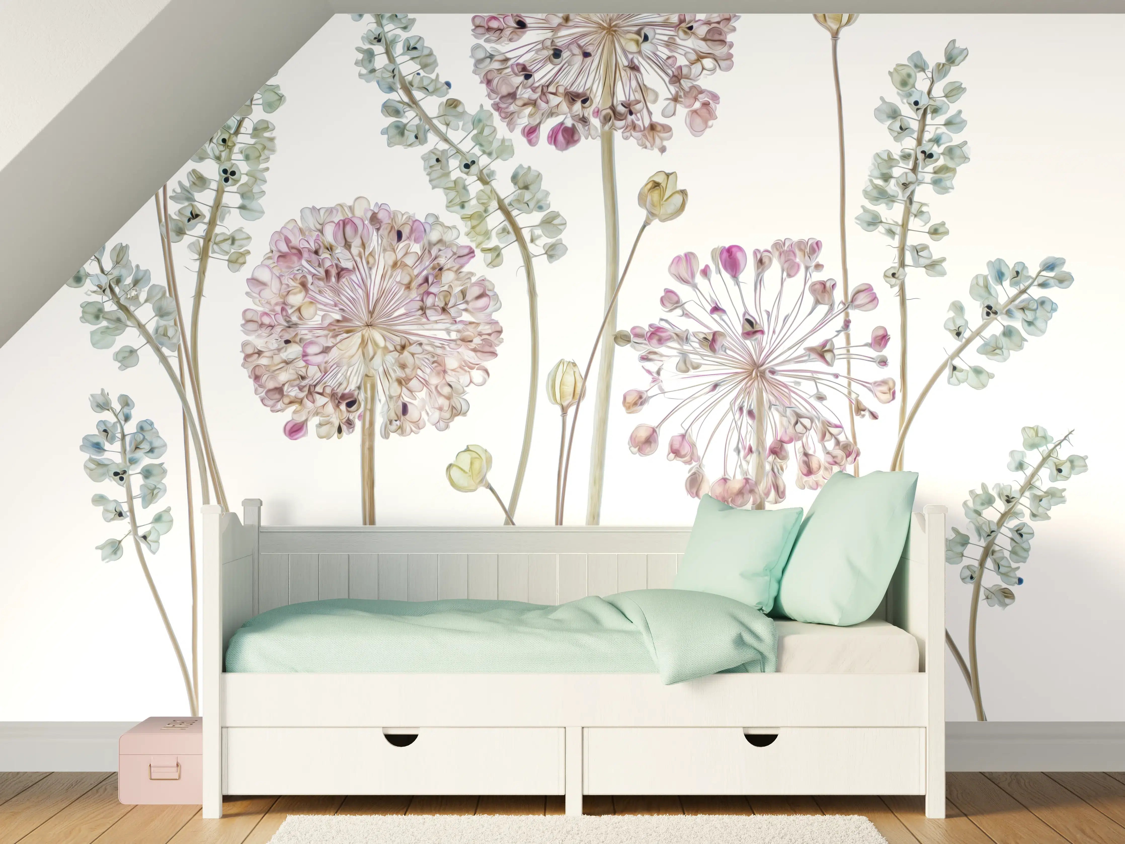 Kinderzimmer Wandgestaltung - Allium Pflanzen - Floral