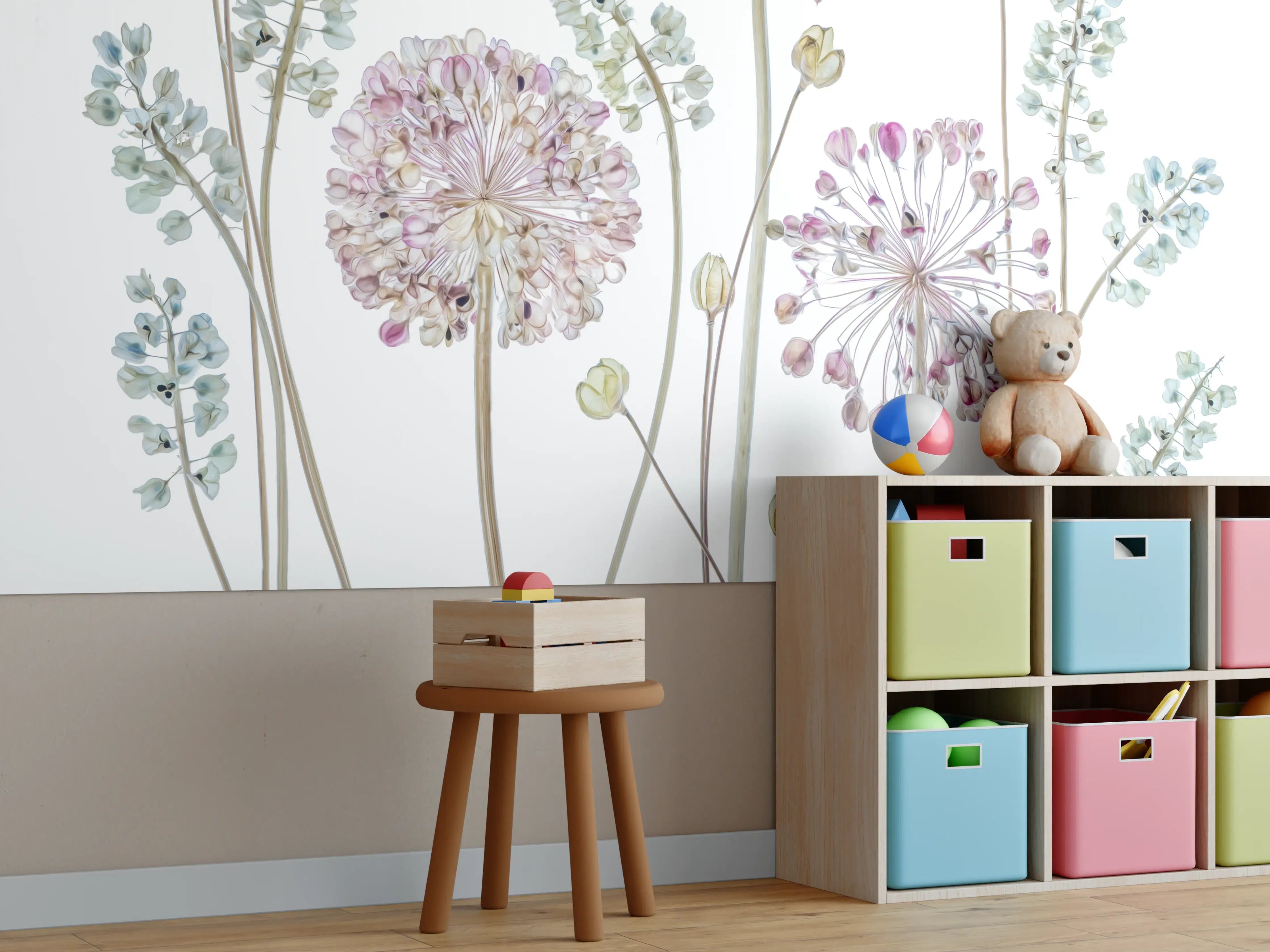 Kinderzimmer Wandgestaltung - Allium Pflanzen - Floral