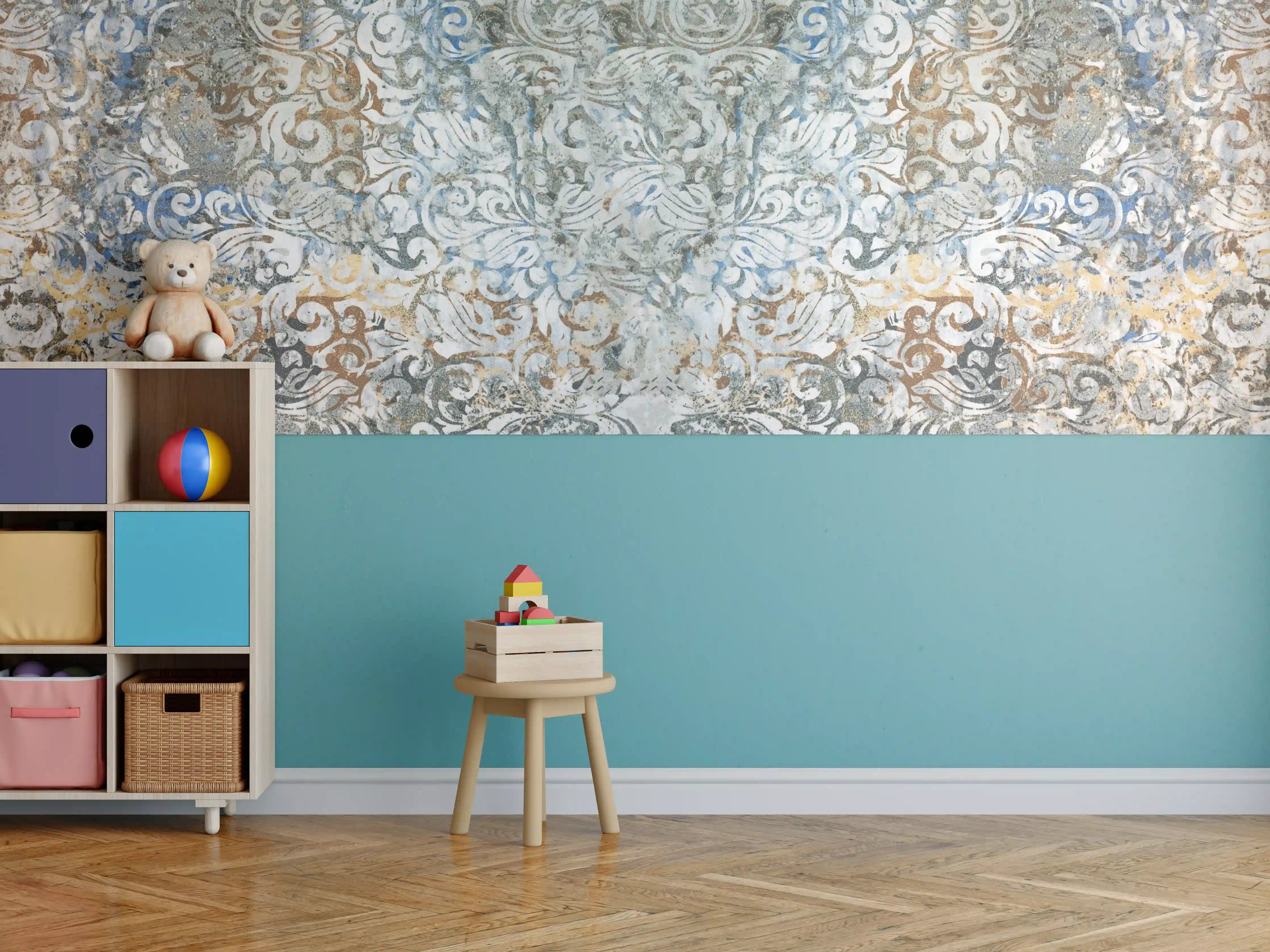 Kinderzimmer Wandgestaltung - Alte Abstrakte Vintage Shabby Retro Stein Mosaik