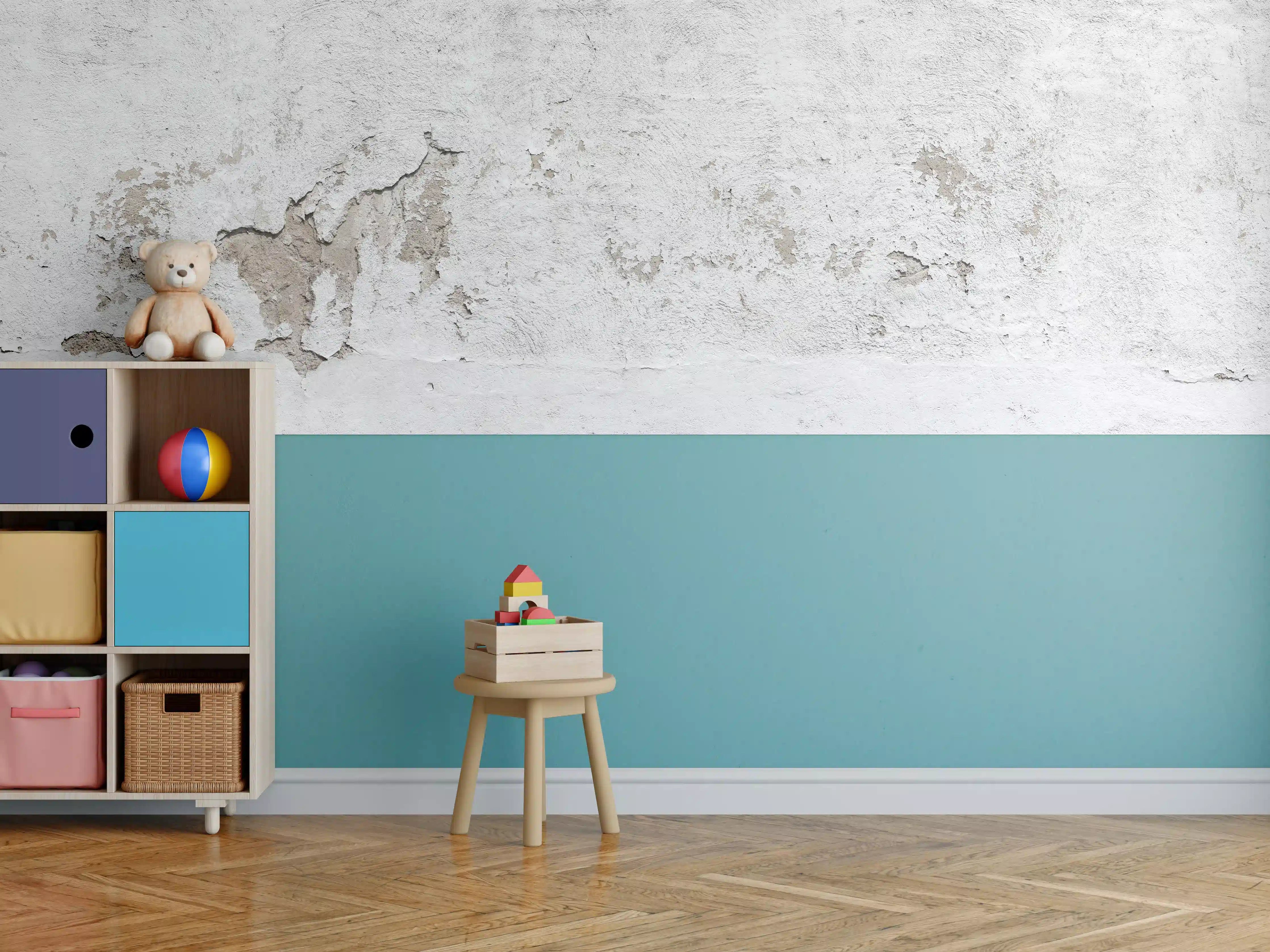 Kinderzimmer Wandgestaltung - Alte Mauer mit abblätterndem Putz