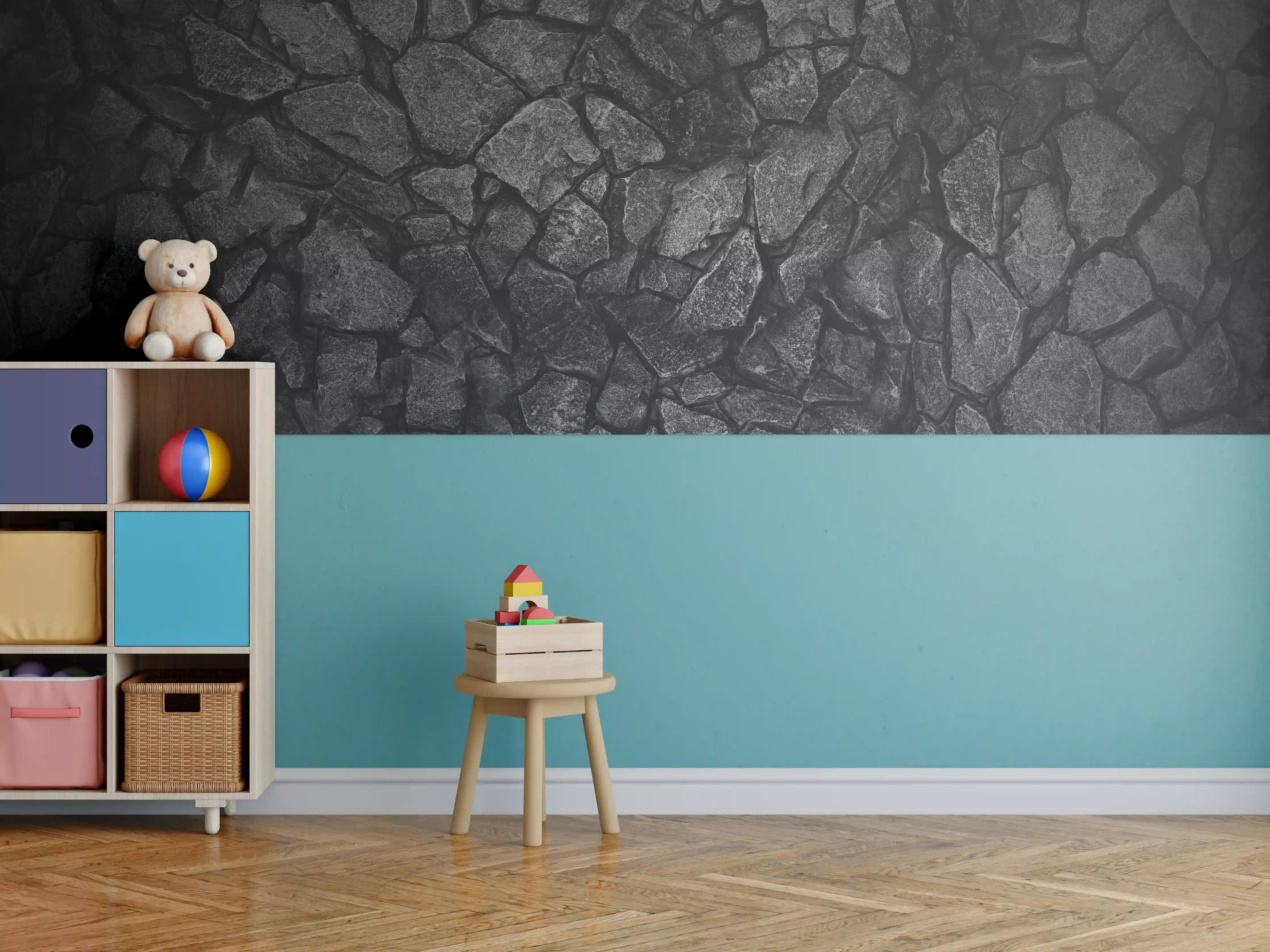 Kinderzimmer Wandgestaltung - Alte Steinmauer - Hintergrund