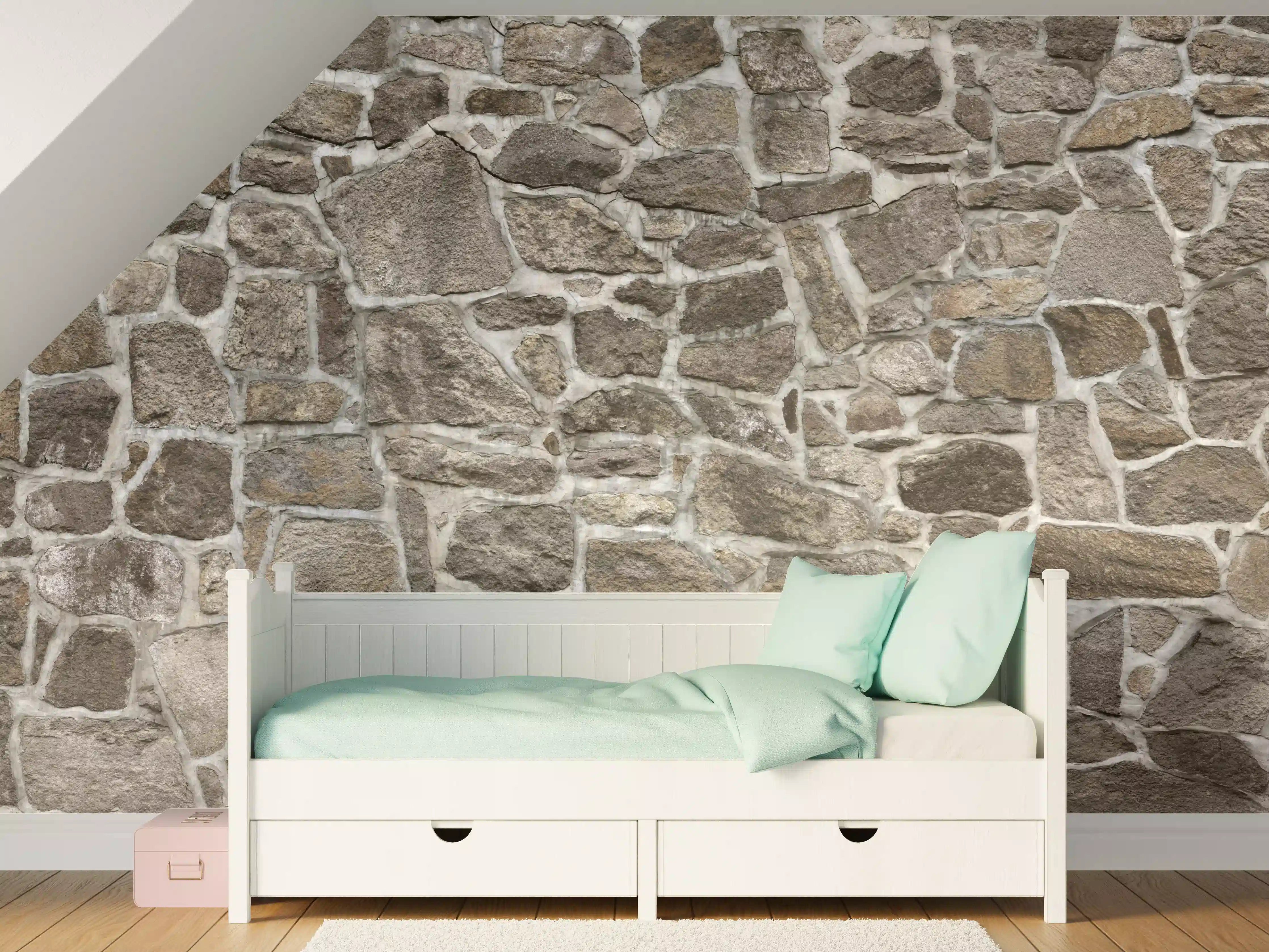 Kinderzimmer Wandgestaltung - Alte Steinmauer