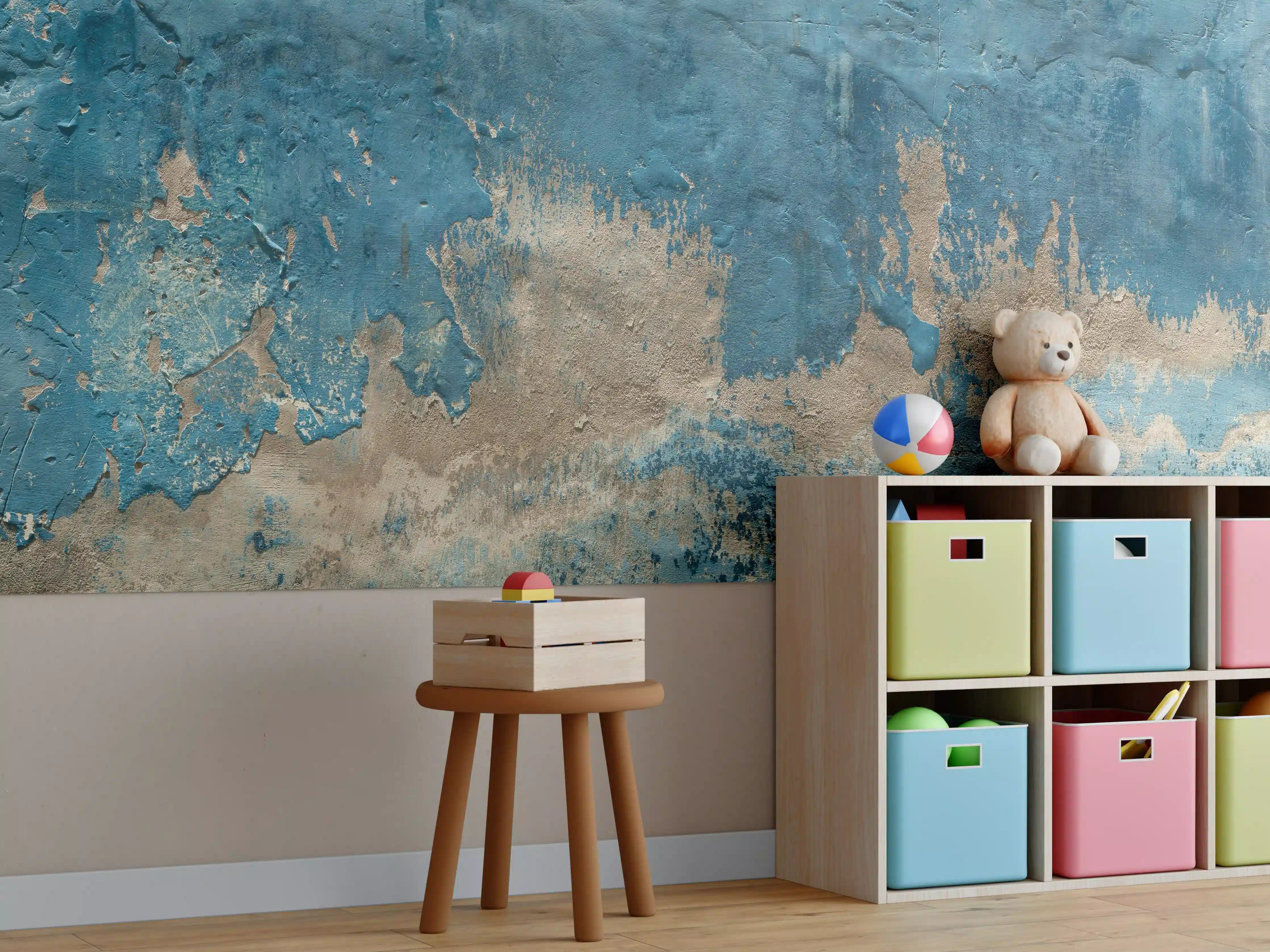 Kinderzimmer Wandgestaltung - Alte Wand mit kaputtem Putz