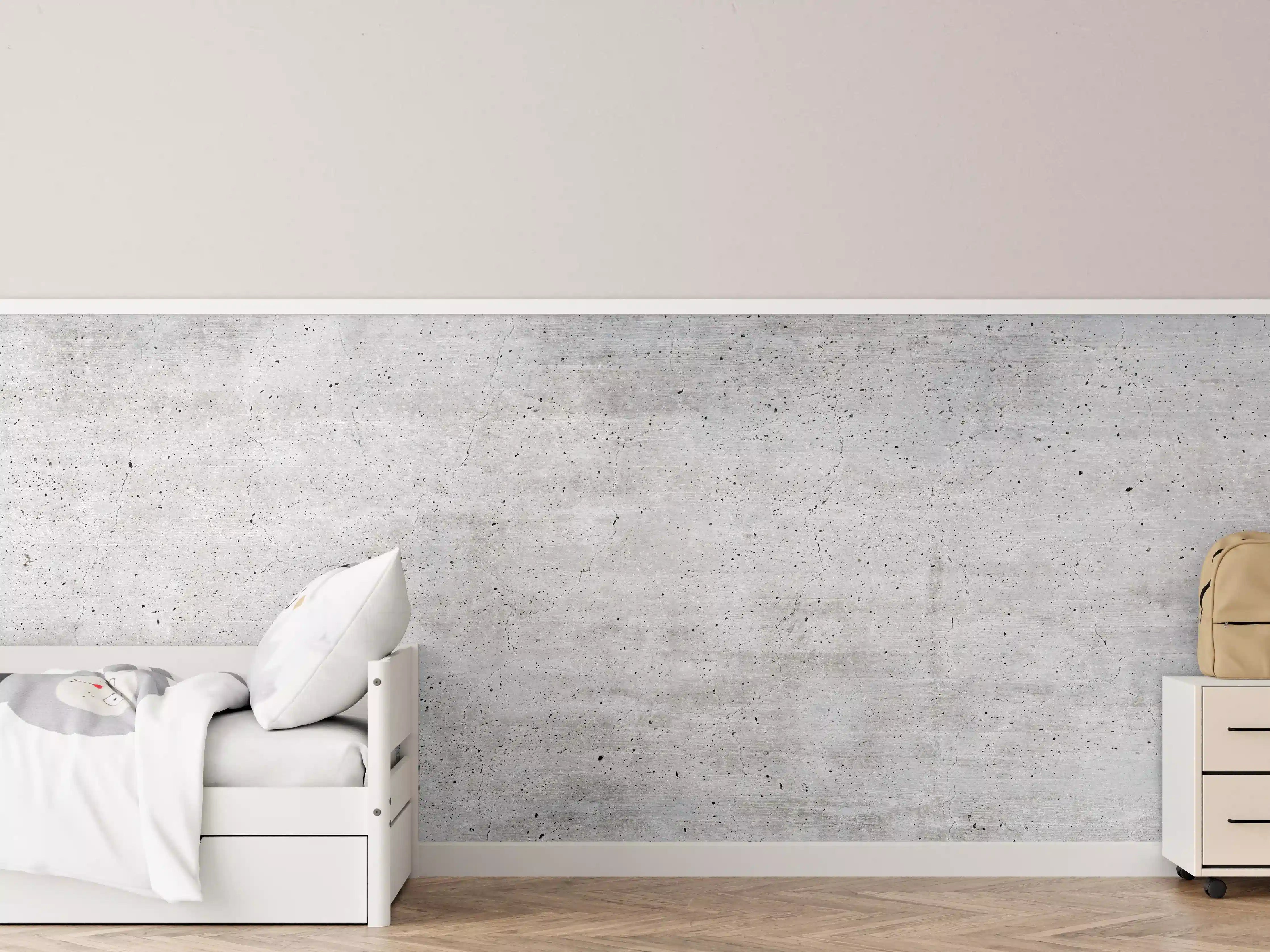 Kinderzimmer Wandgestaltung - Alte gräuliche Betonmauer