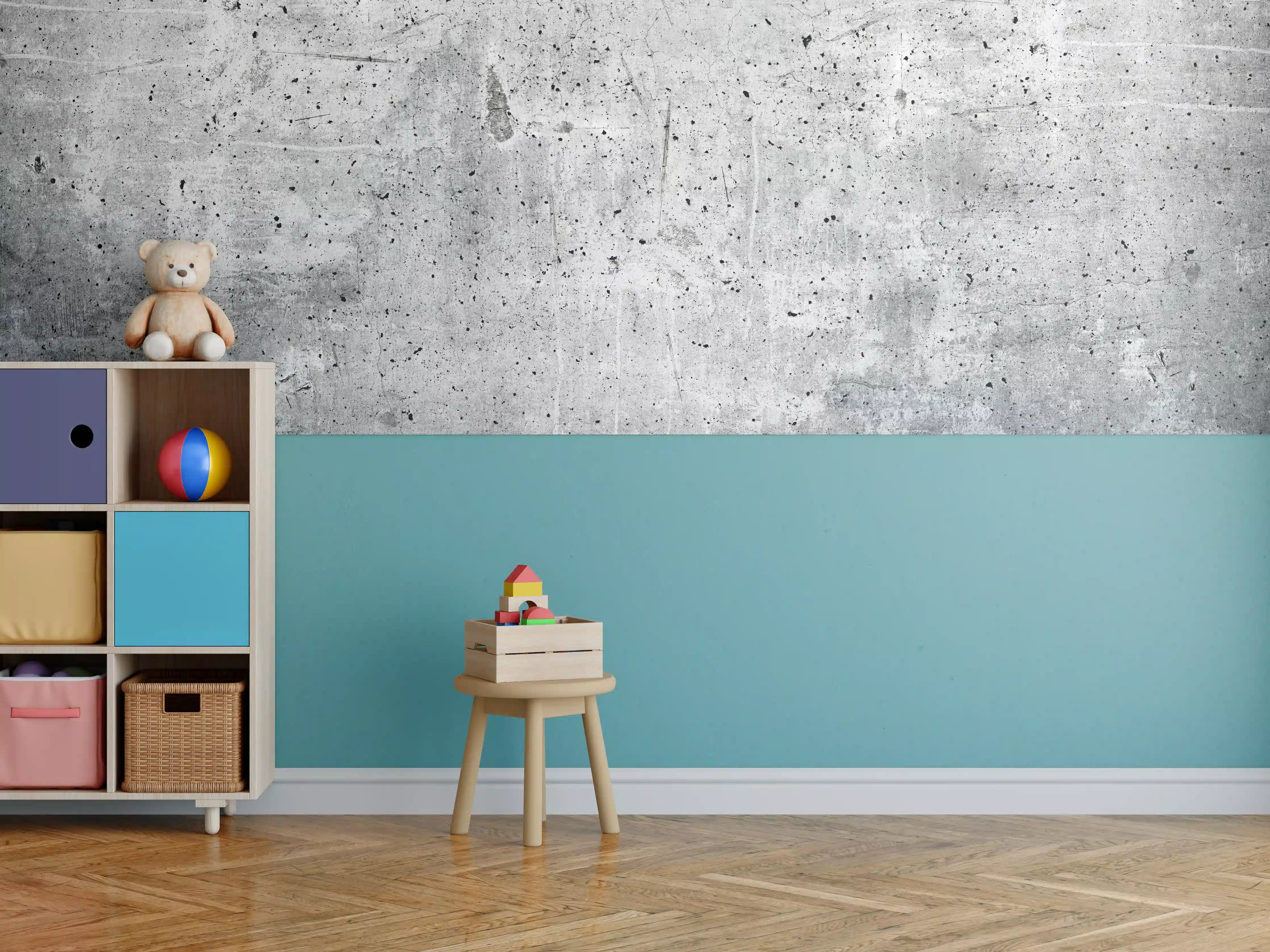Kinderzimmer Wandgestaltung - Alte graue Betonwand