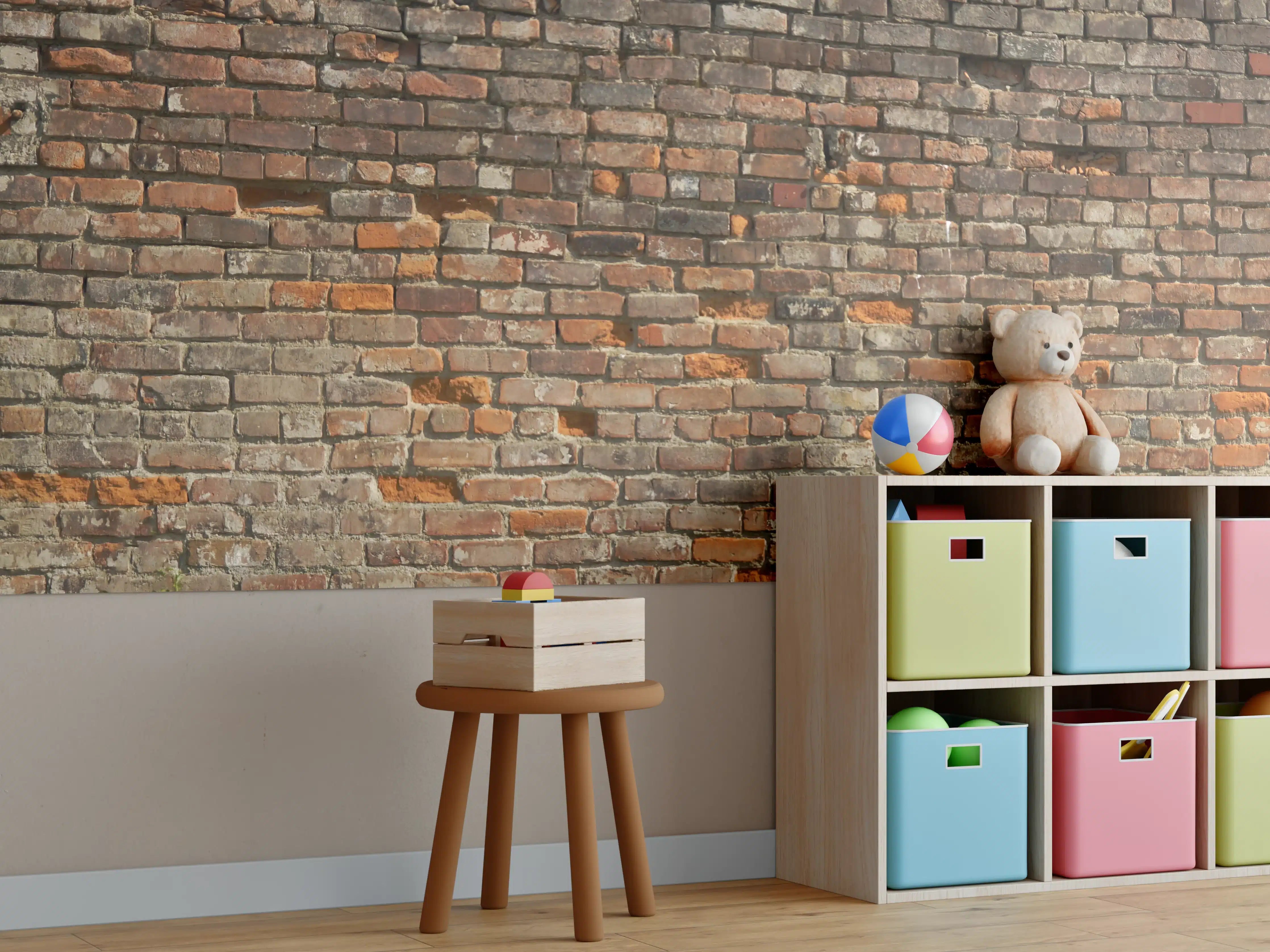 Kinderzimmer Wandgestaltung - Alte kaputte Ziegelwand