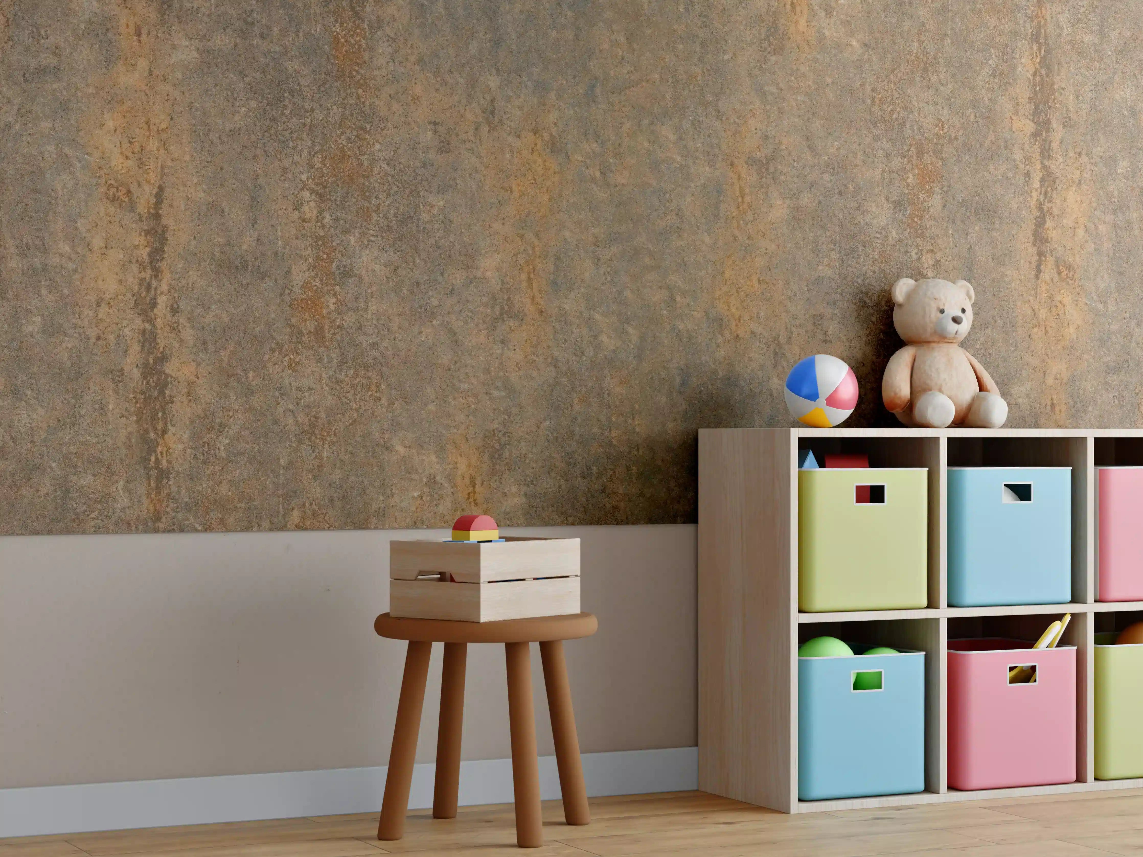 Kinderzimmer Wandgestaltung - Alte rostige Metallplatte