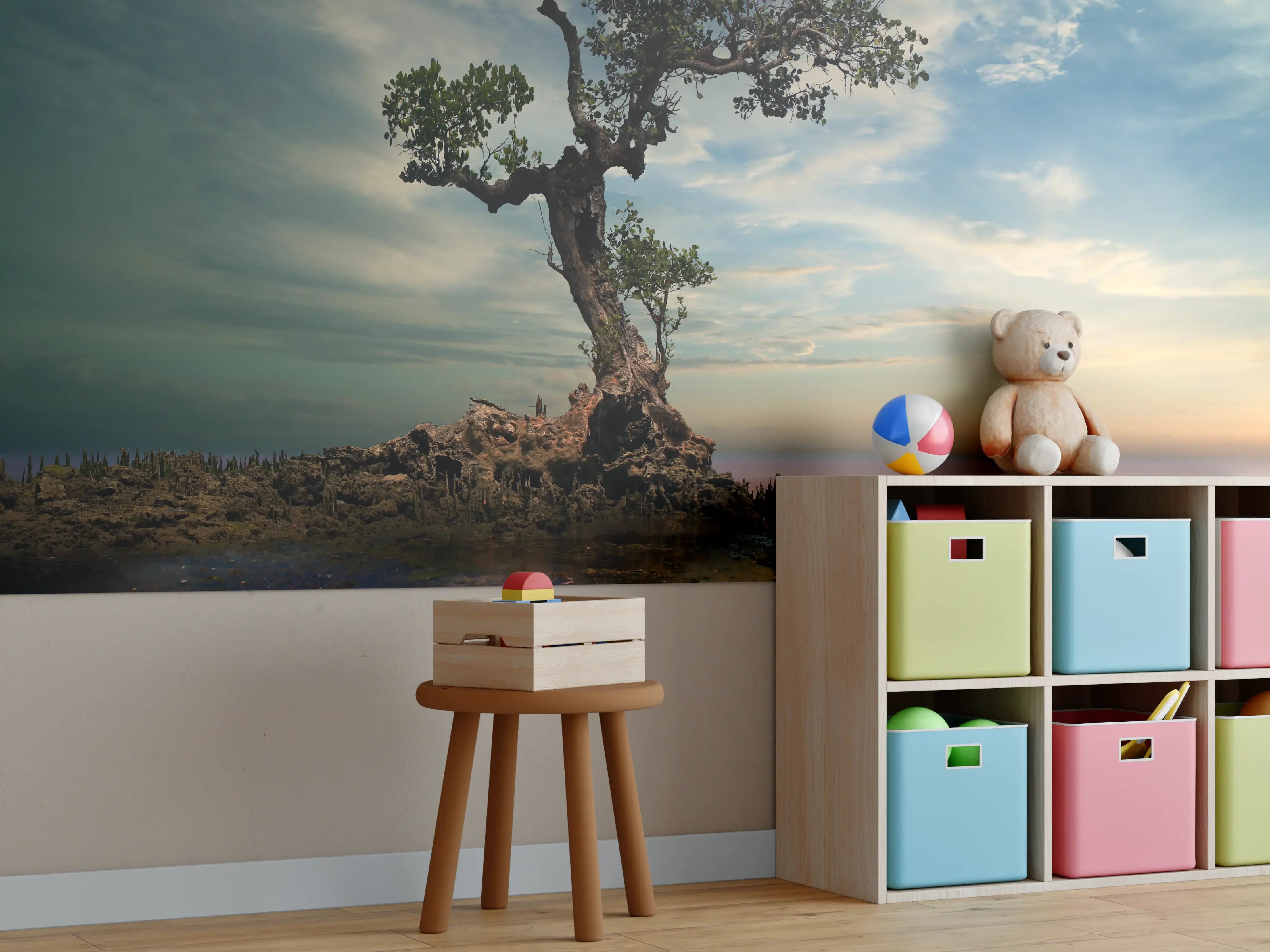 Kinderzimmer Wandgestaltung - Alter Baum am Strand