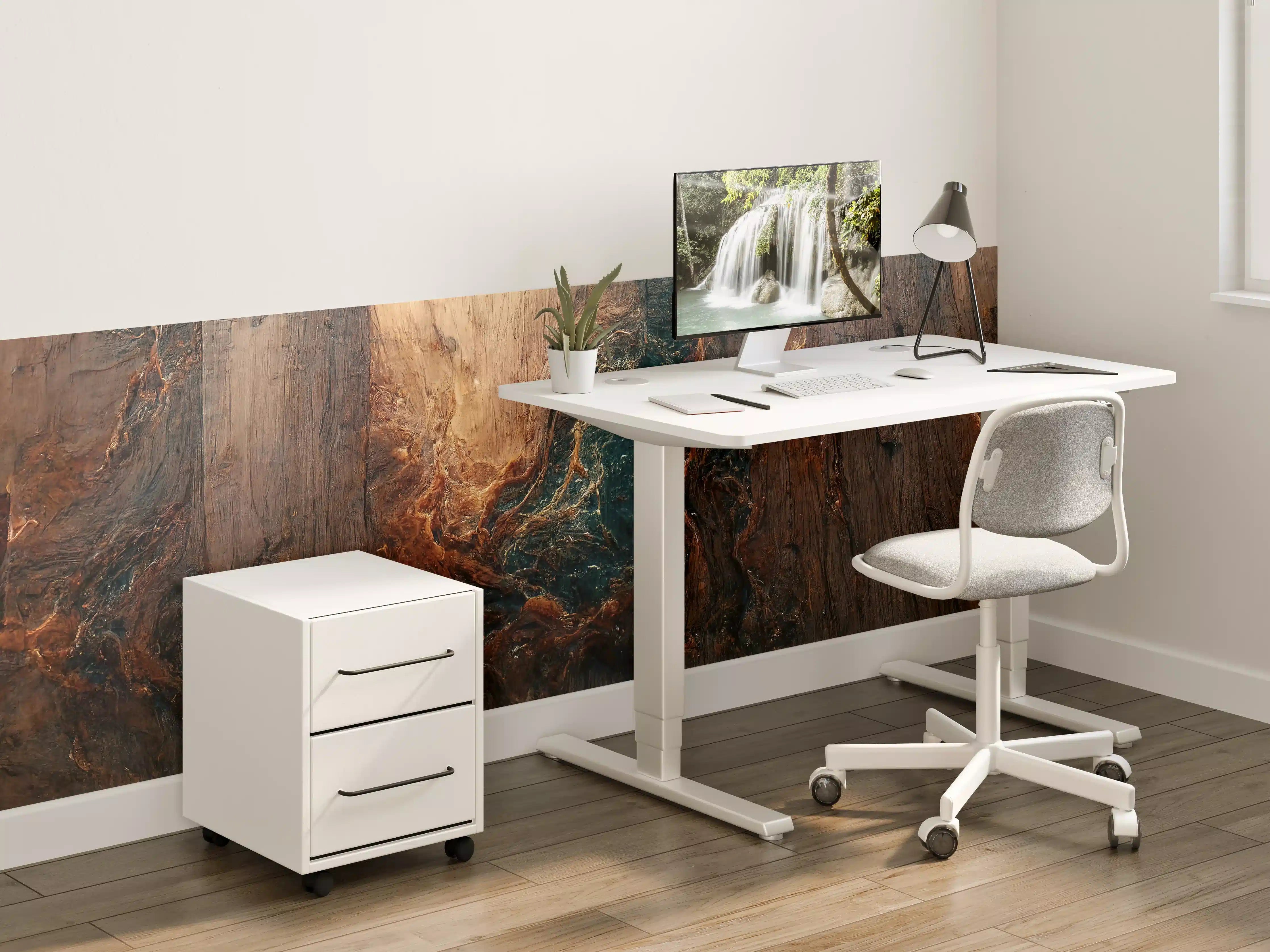 Kinderzimmer Wandgestaltung - Alter Holzhintergrund mit blauem Harz