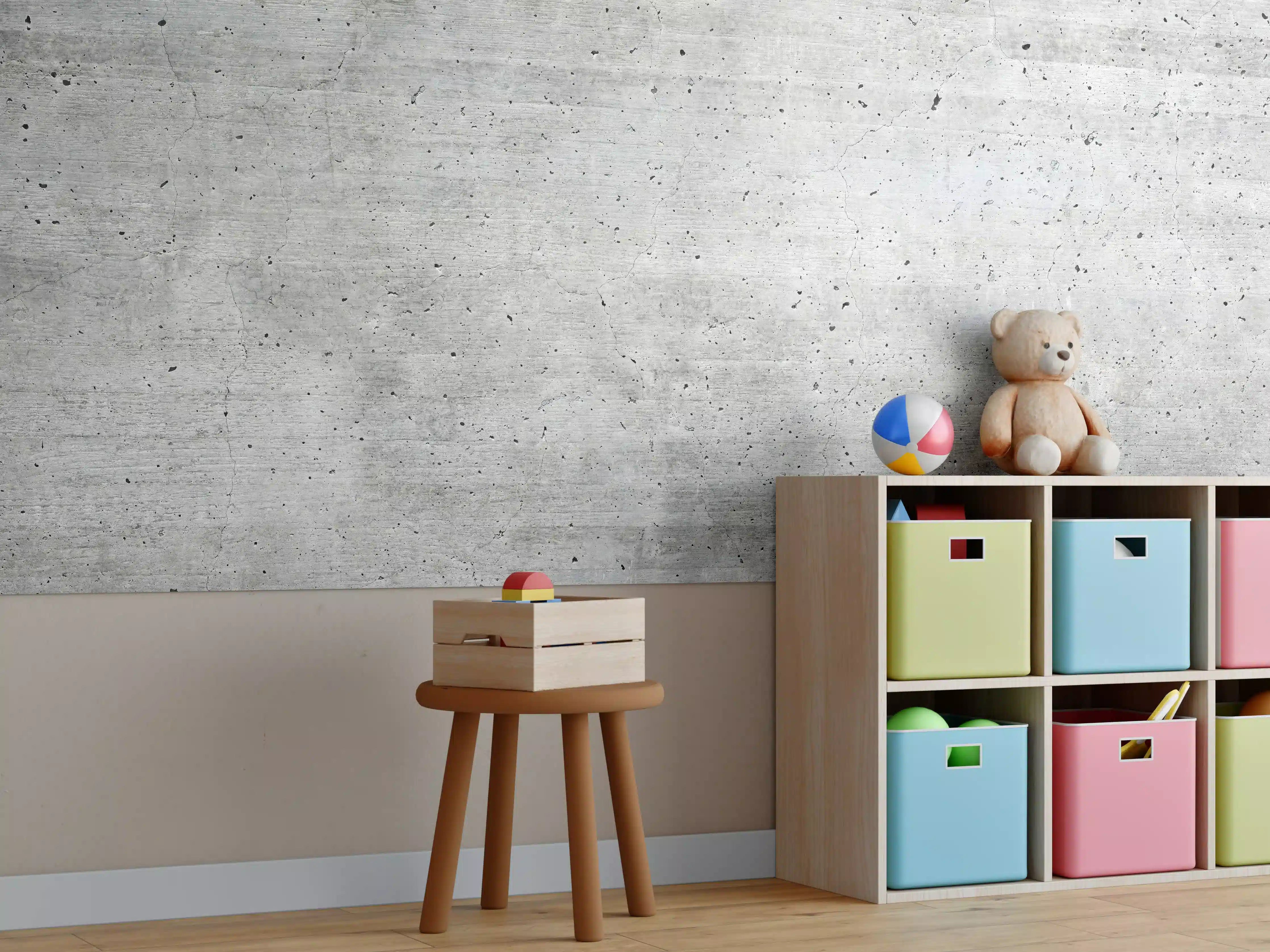 Kinderzimmer Wandgestaltung - Alter gräulicher Beton