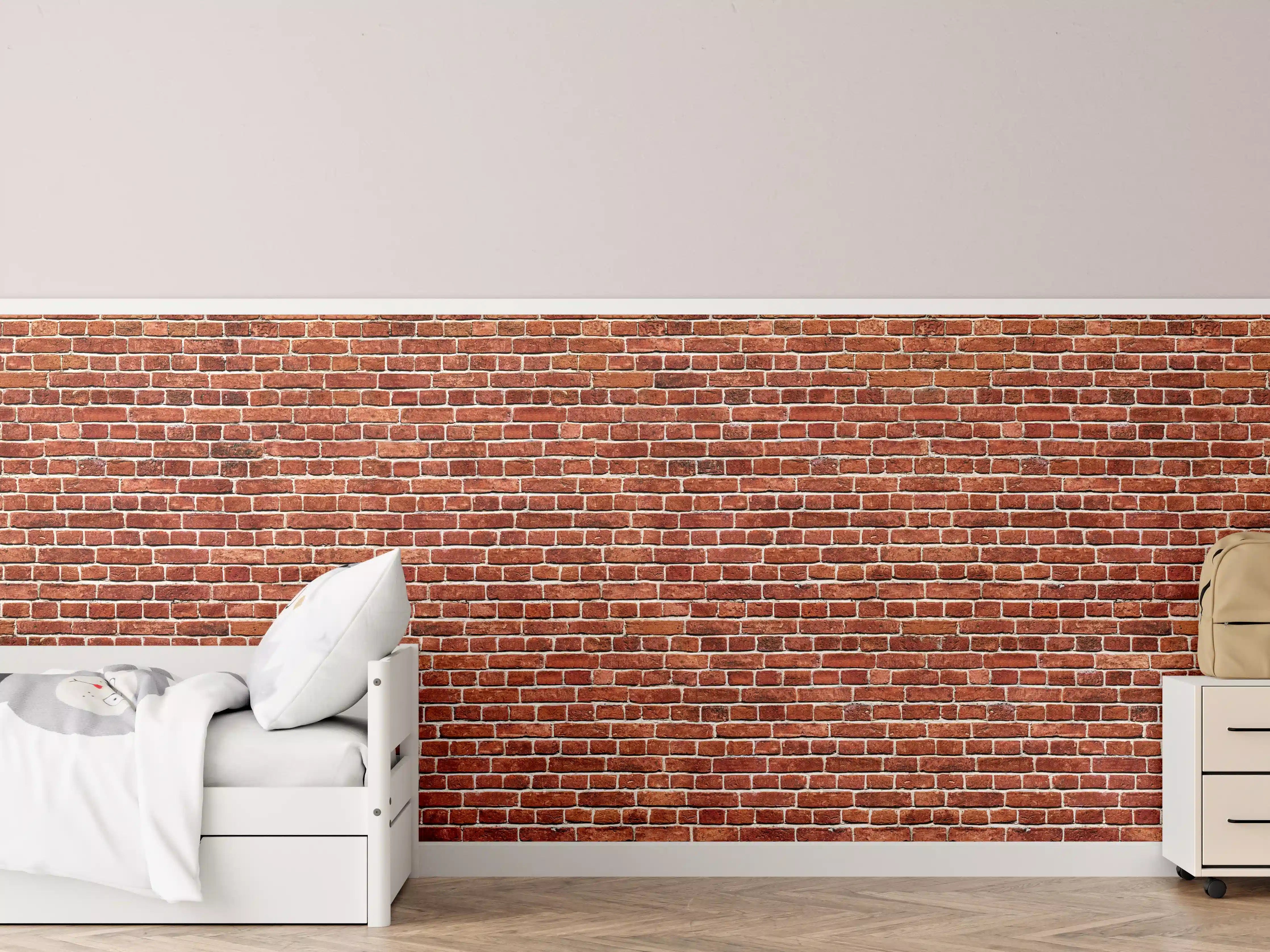 Kinderzimmer Wandgestaltung - Alter rote Backsteinmauer
