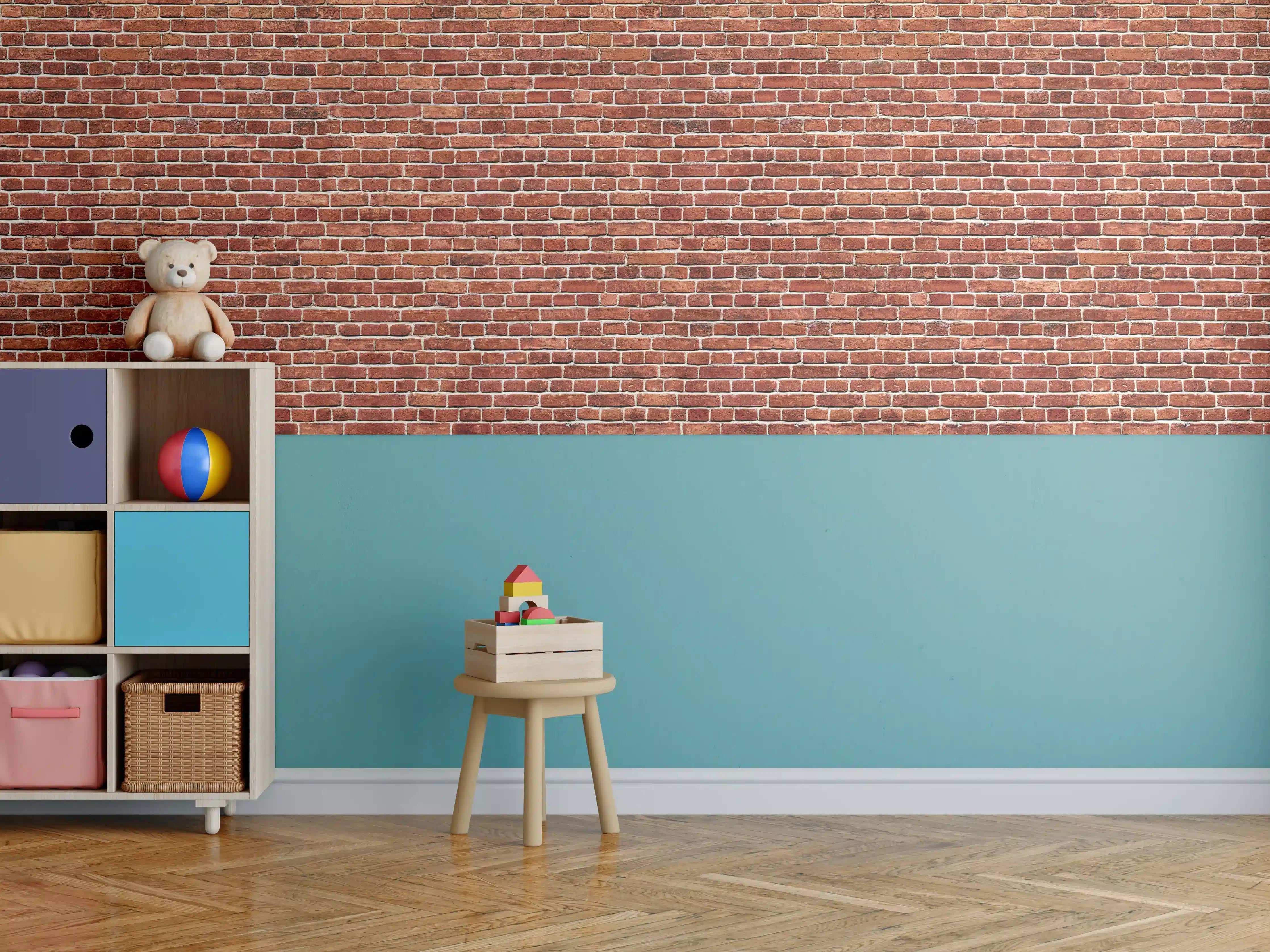 Kinderzimmer Wandgestaltung - Alter rote Backsteinmauer