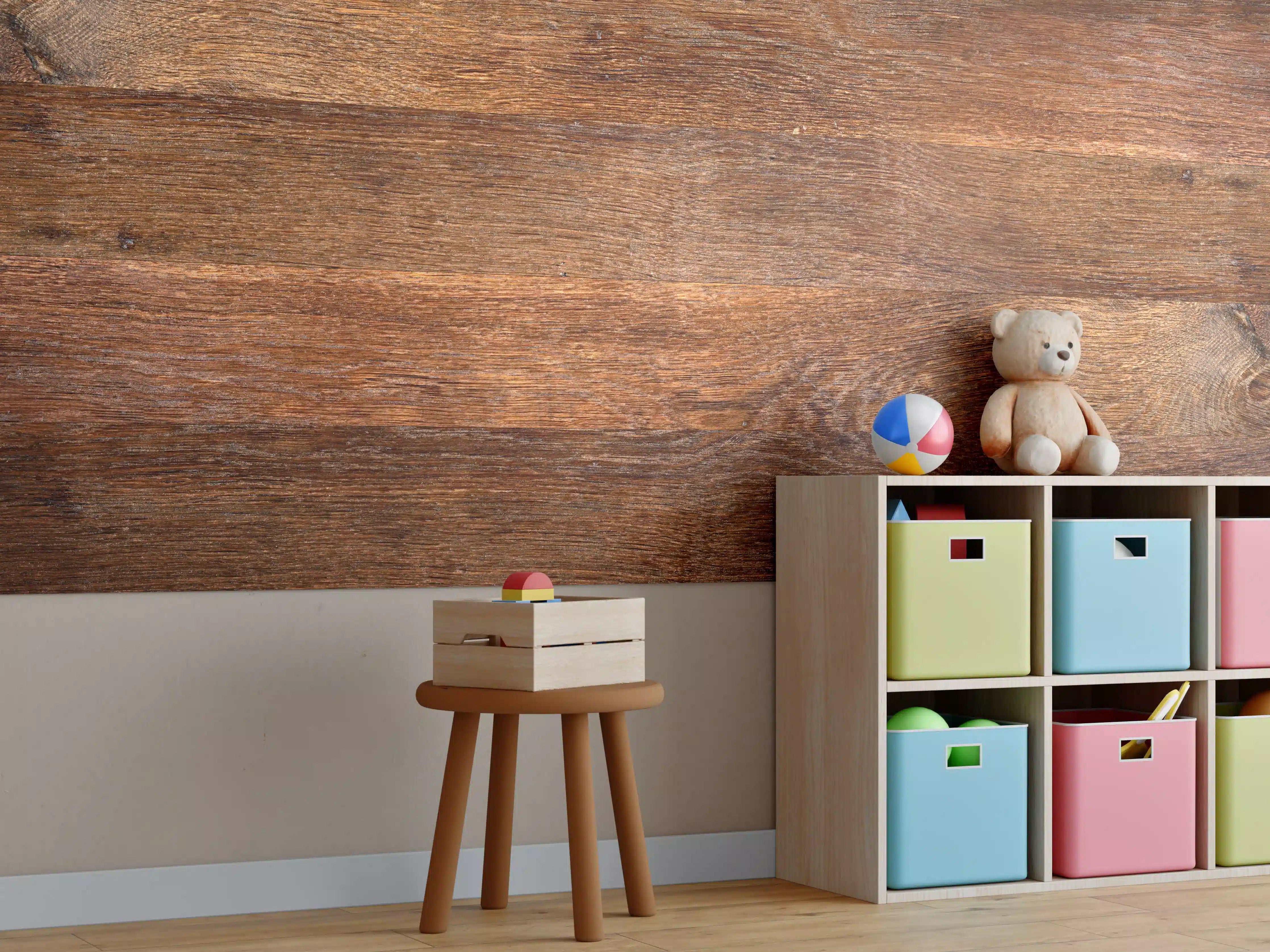 Kinderzimmer Wandgestaltung - Altes Eichenholz