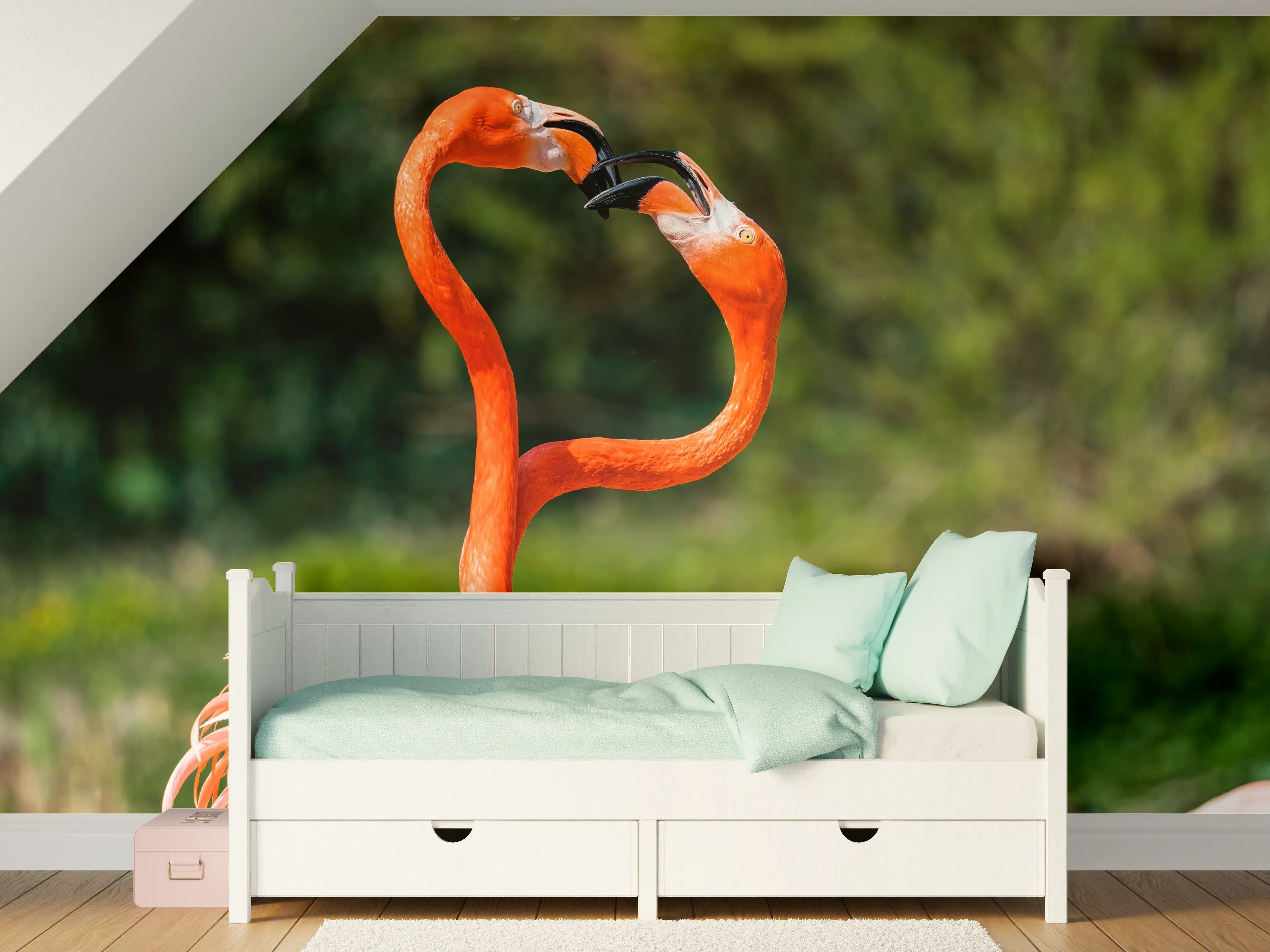 Kinderzimmer Wandgestaltung - Amerikanisches Flamingo-Paar