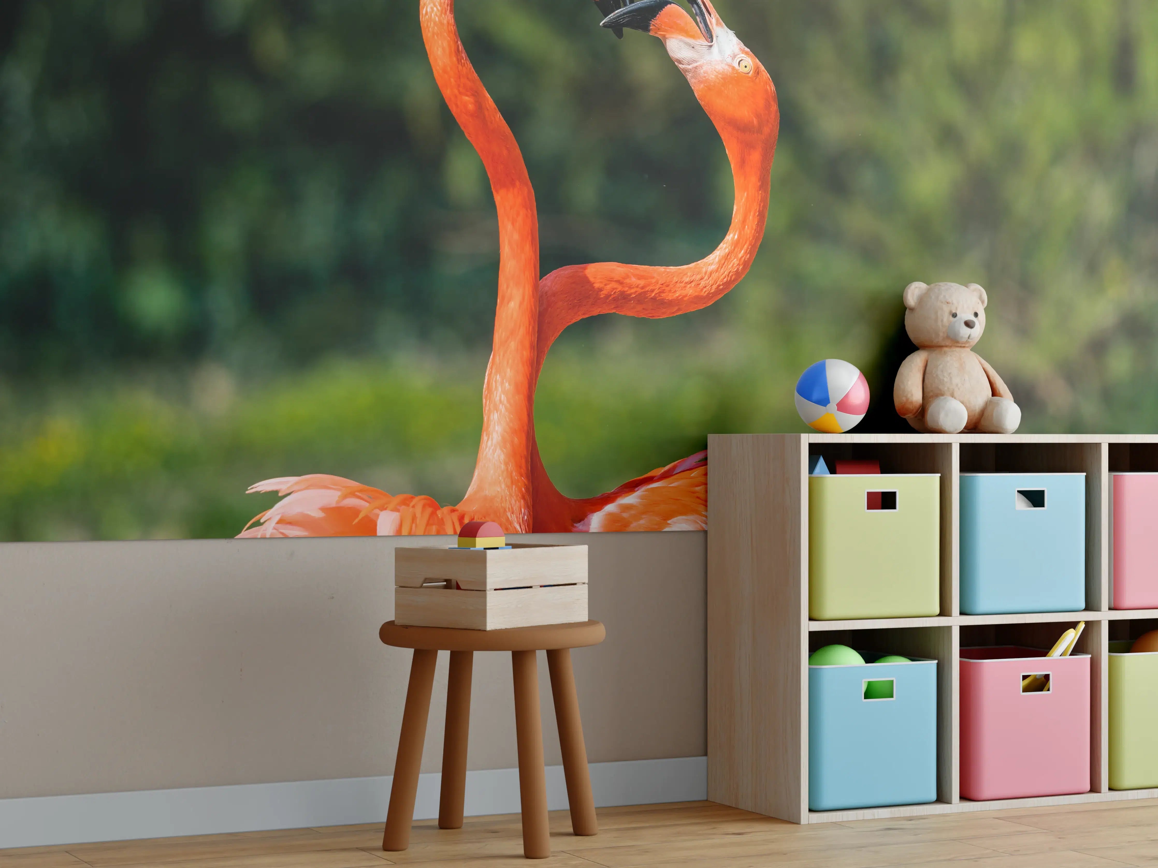 Kinderzimmer Wandgestaltung - Amerikanisches Flamingo-Paar