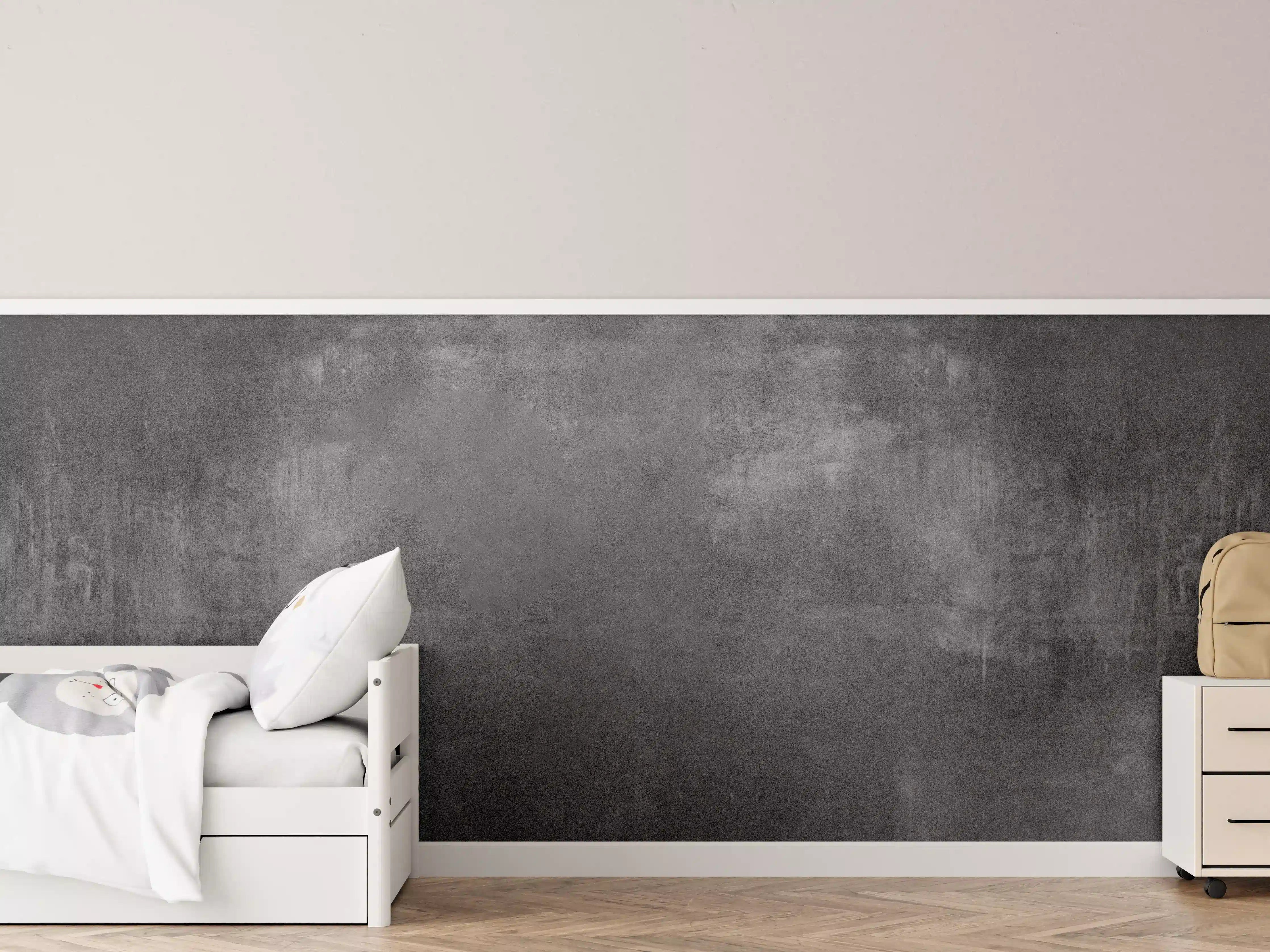Kinderzimmer Wandgestaltung - Anthrazit Beton Textur