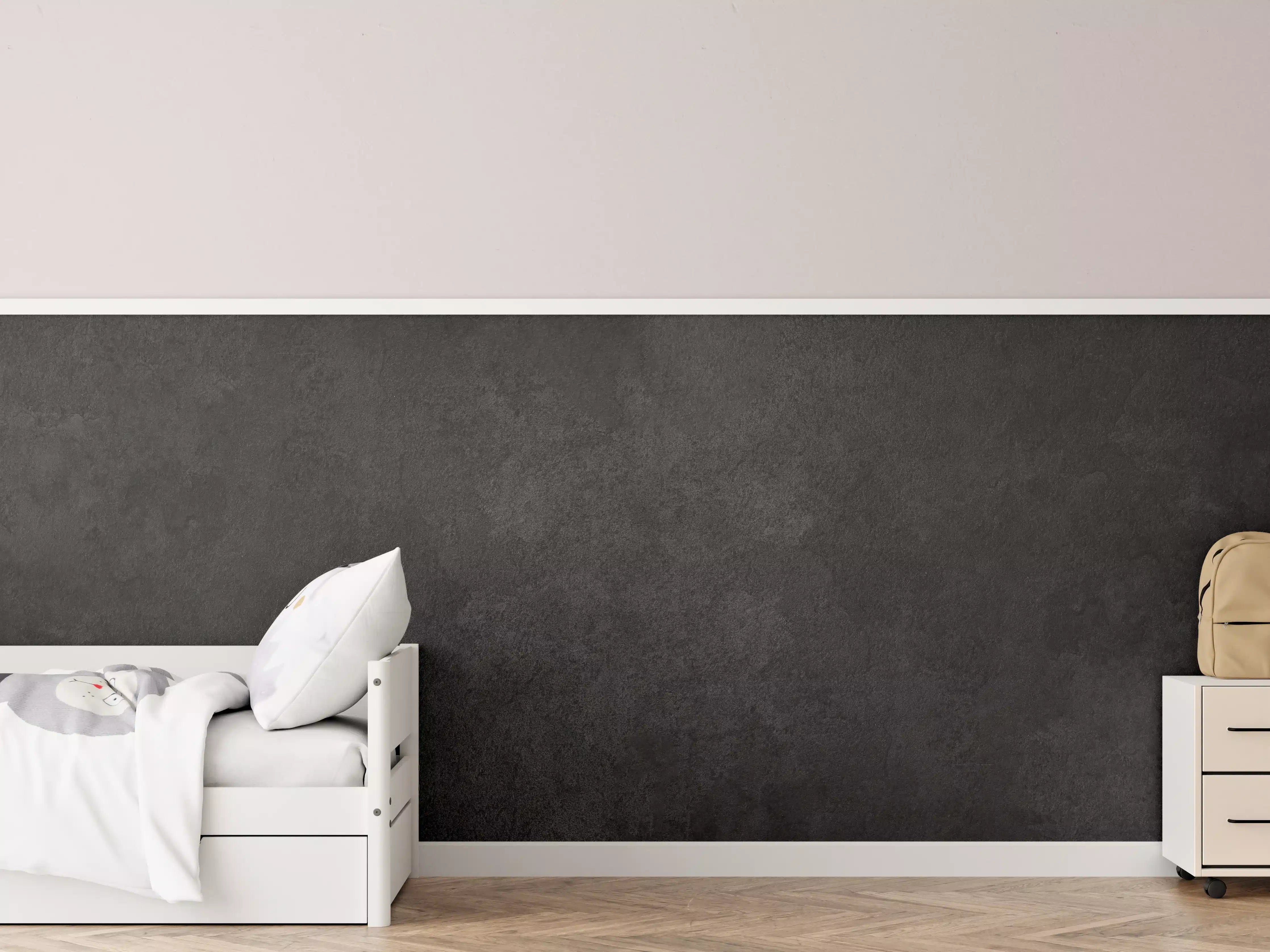 Kinderzimmer Wandgestaltung - Anthrazit Betonstruktur