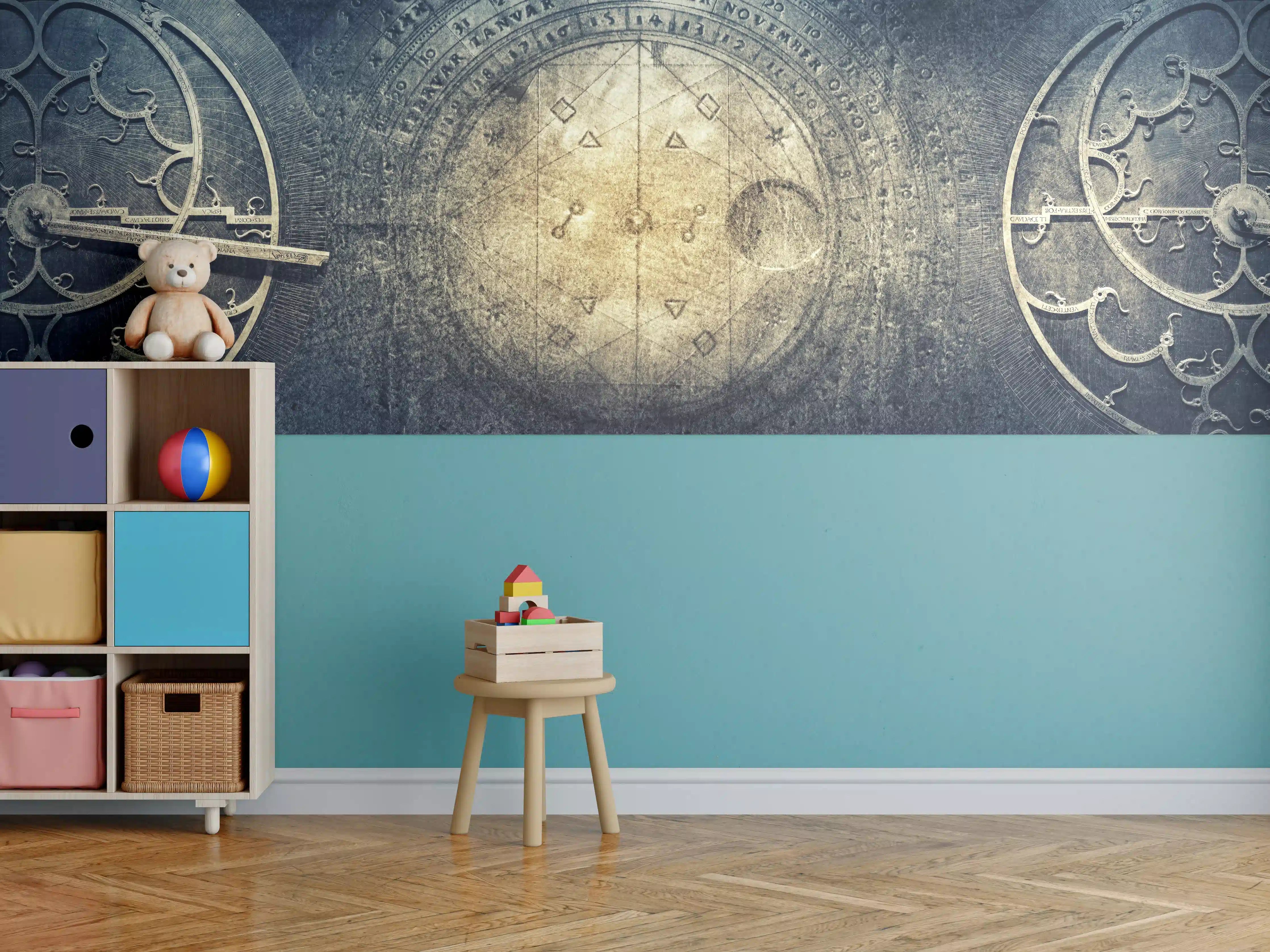 Kinderzimmer Wandgestaltung - Antike Astronomie-Instrumente