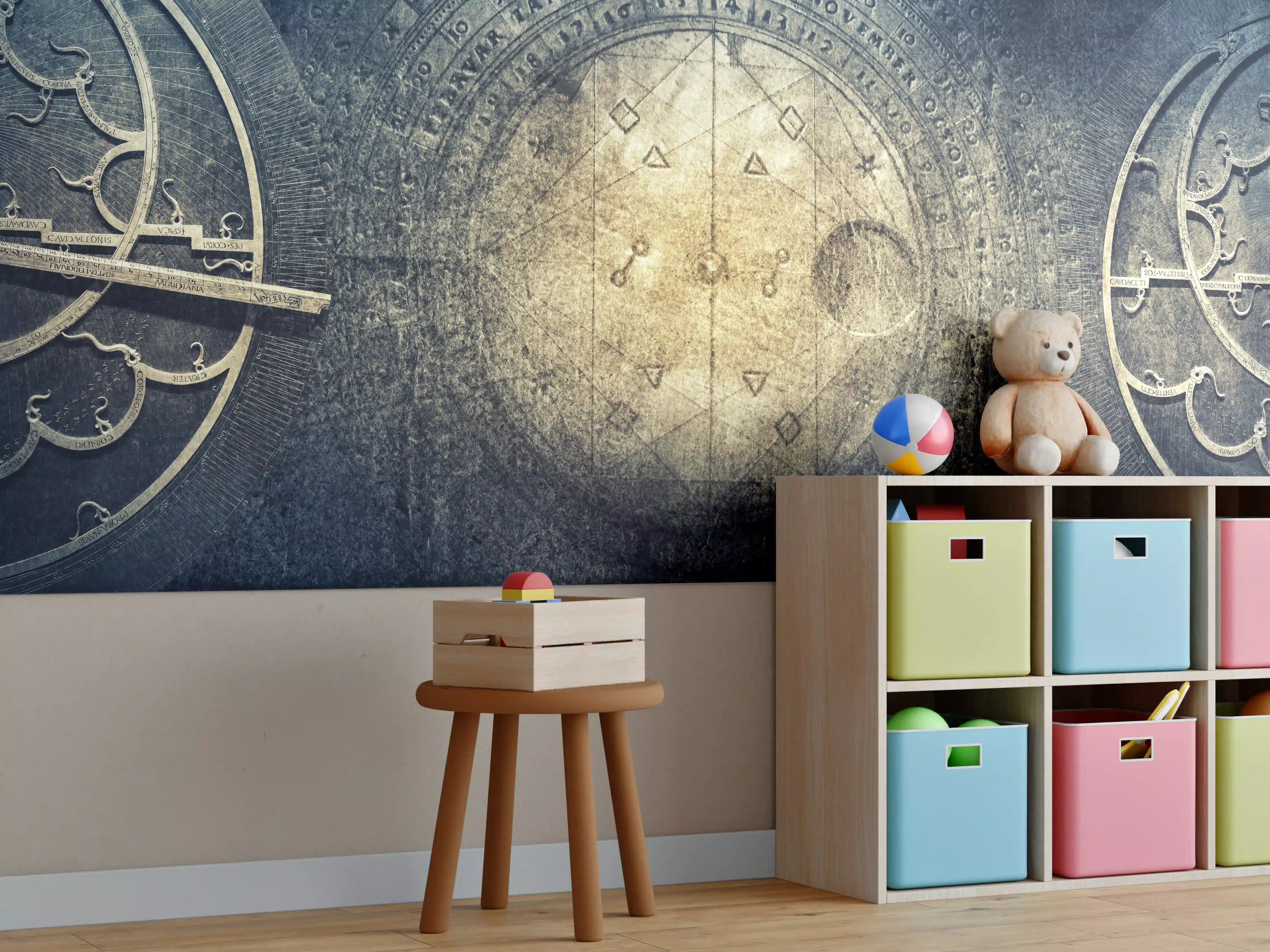 Kinderzimmer Wandgestaltung - Antike Astronomie-Instrumente