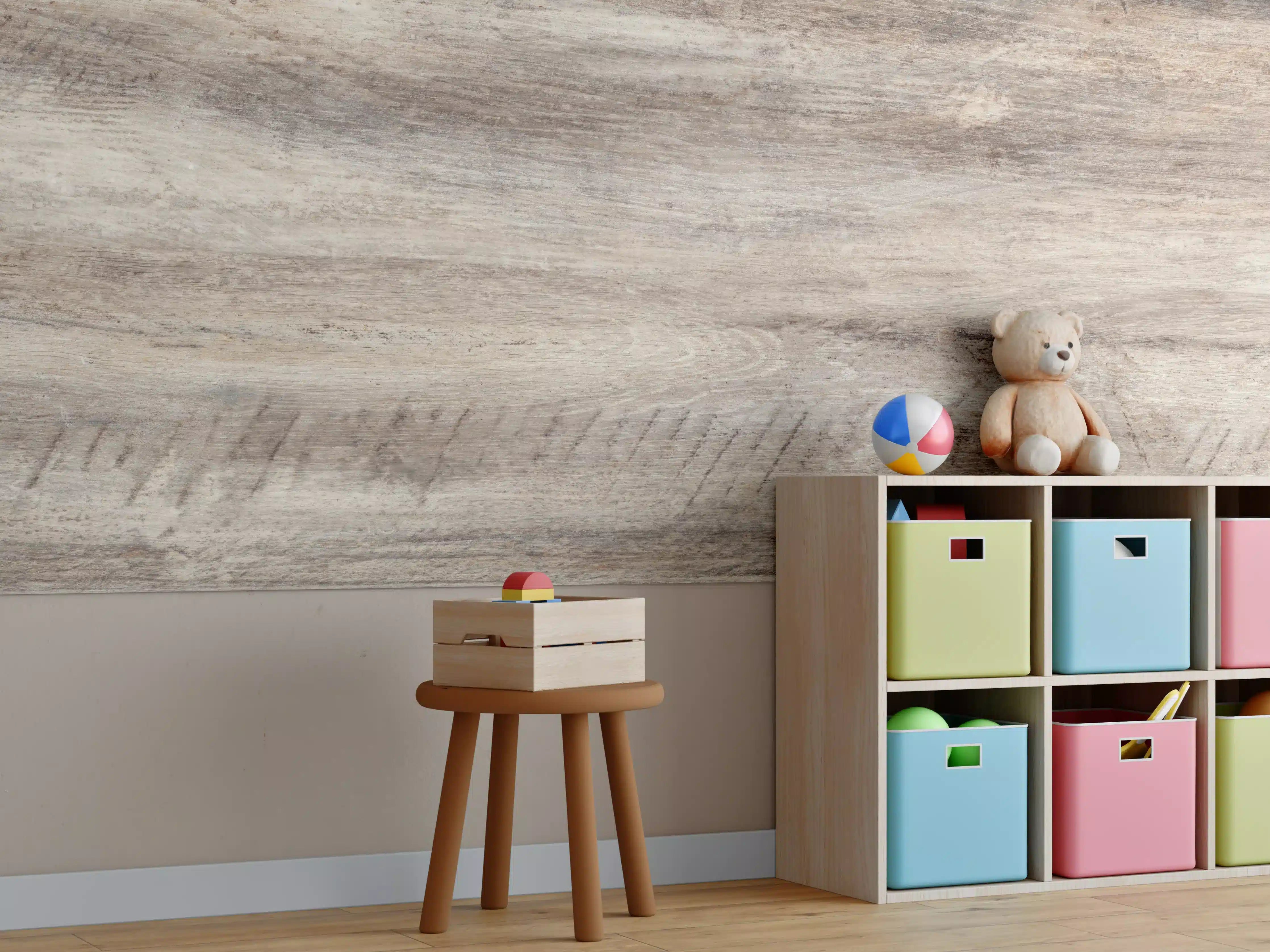 Kinderzimmer Wandgestaltung - Antike Holztextur