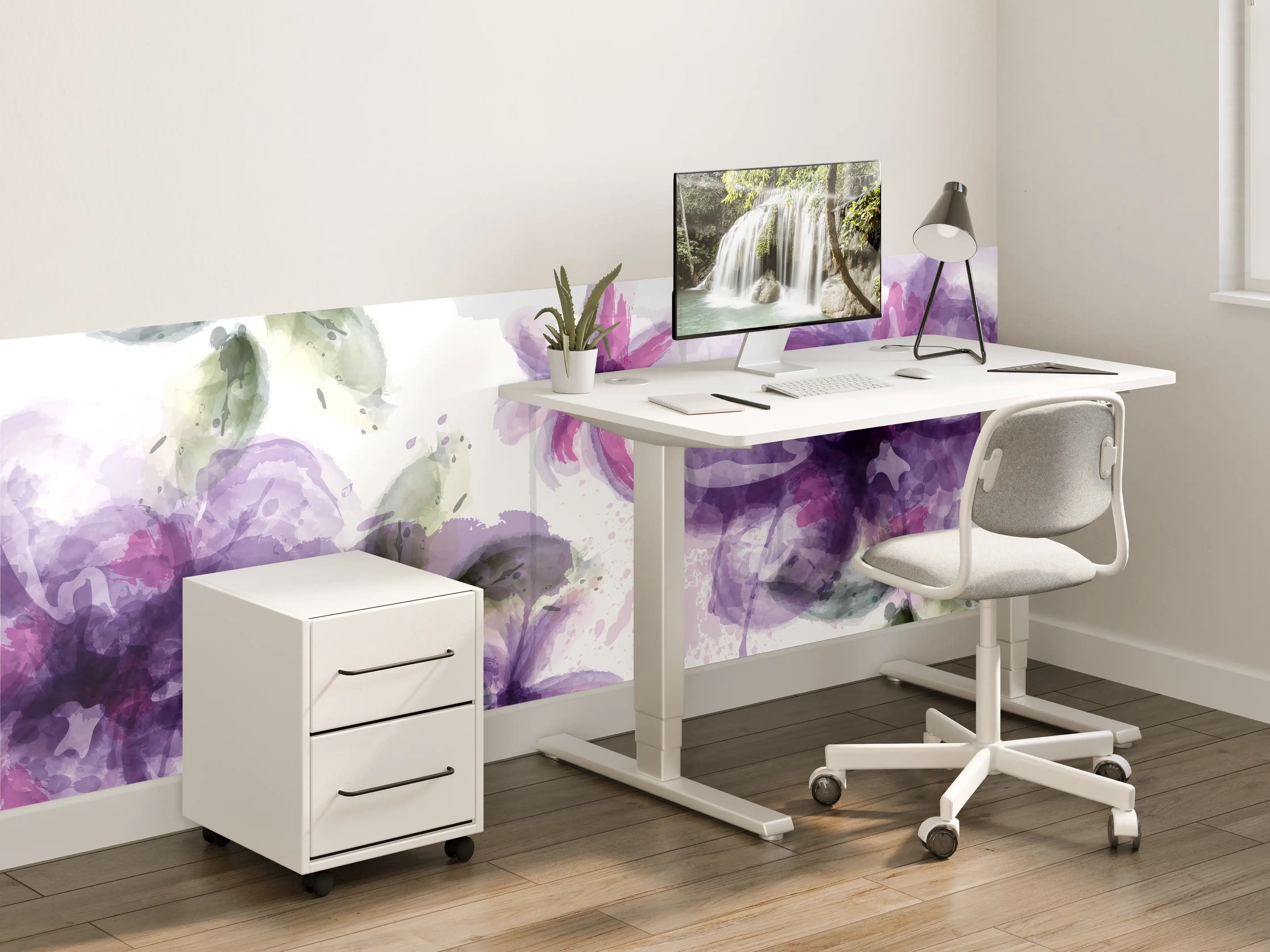 Kinderzimmer Wandgestaltung - Aquarall Blumen