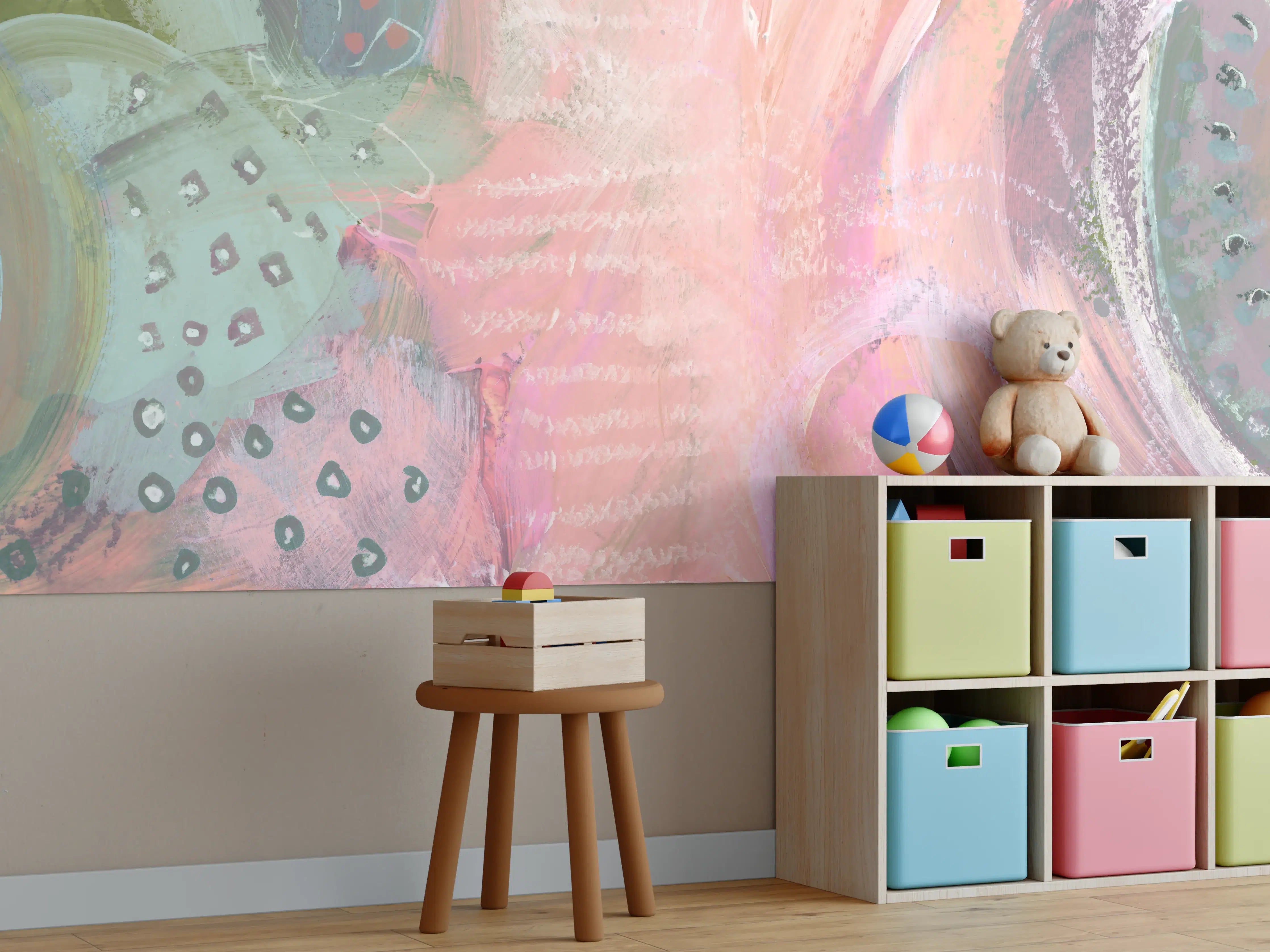 Kinderzimmer Wandgestaltung - Aquarell Kunst - Fleck Malerei
