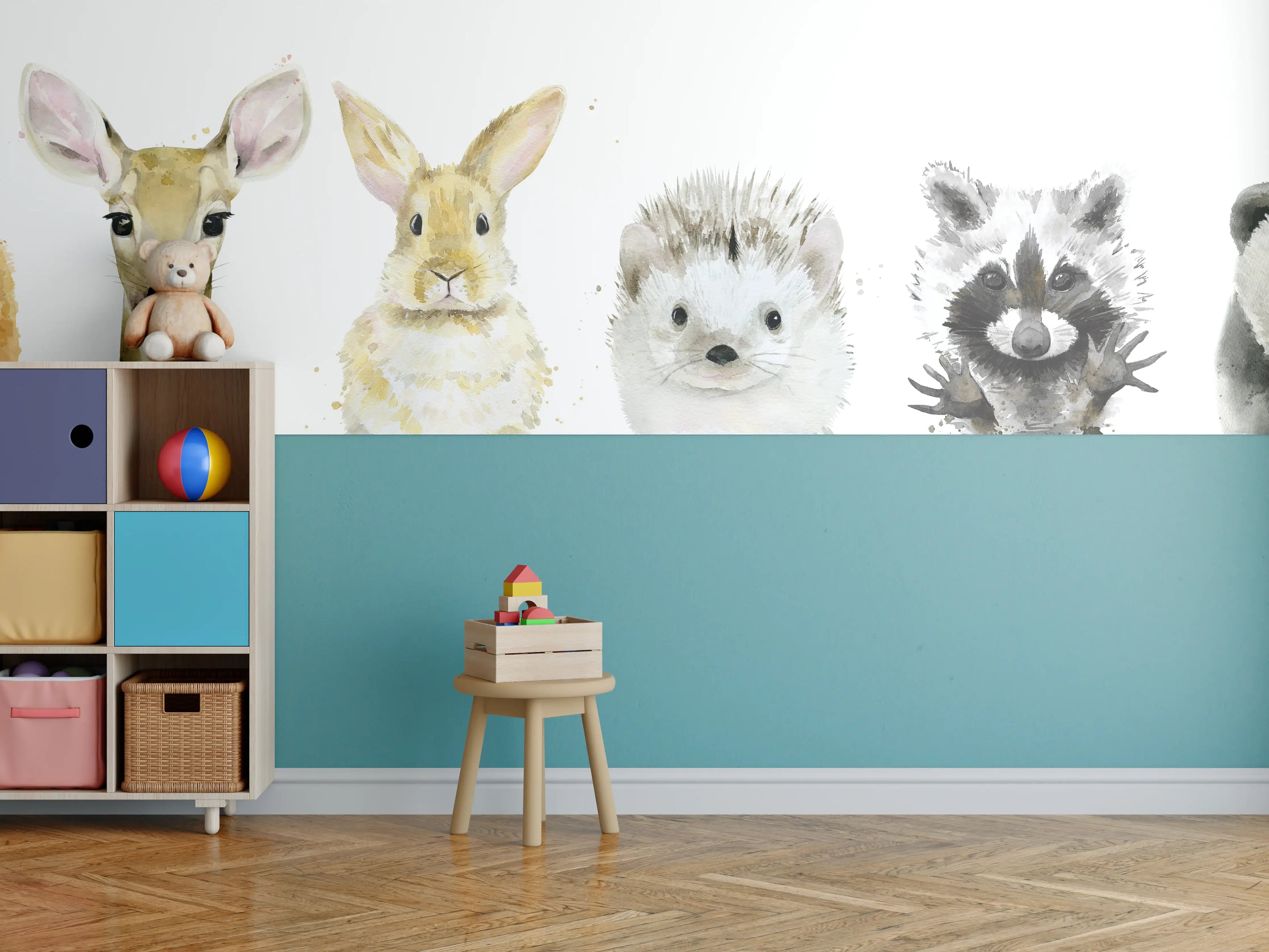 Kinderzimmer Wandgestaltung - Aquarell-Tier-Set
